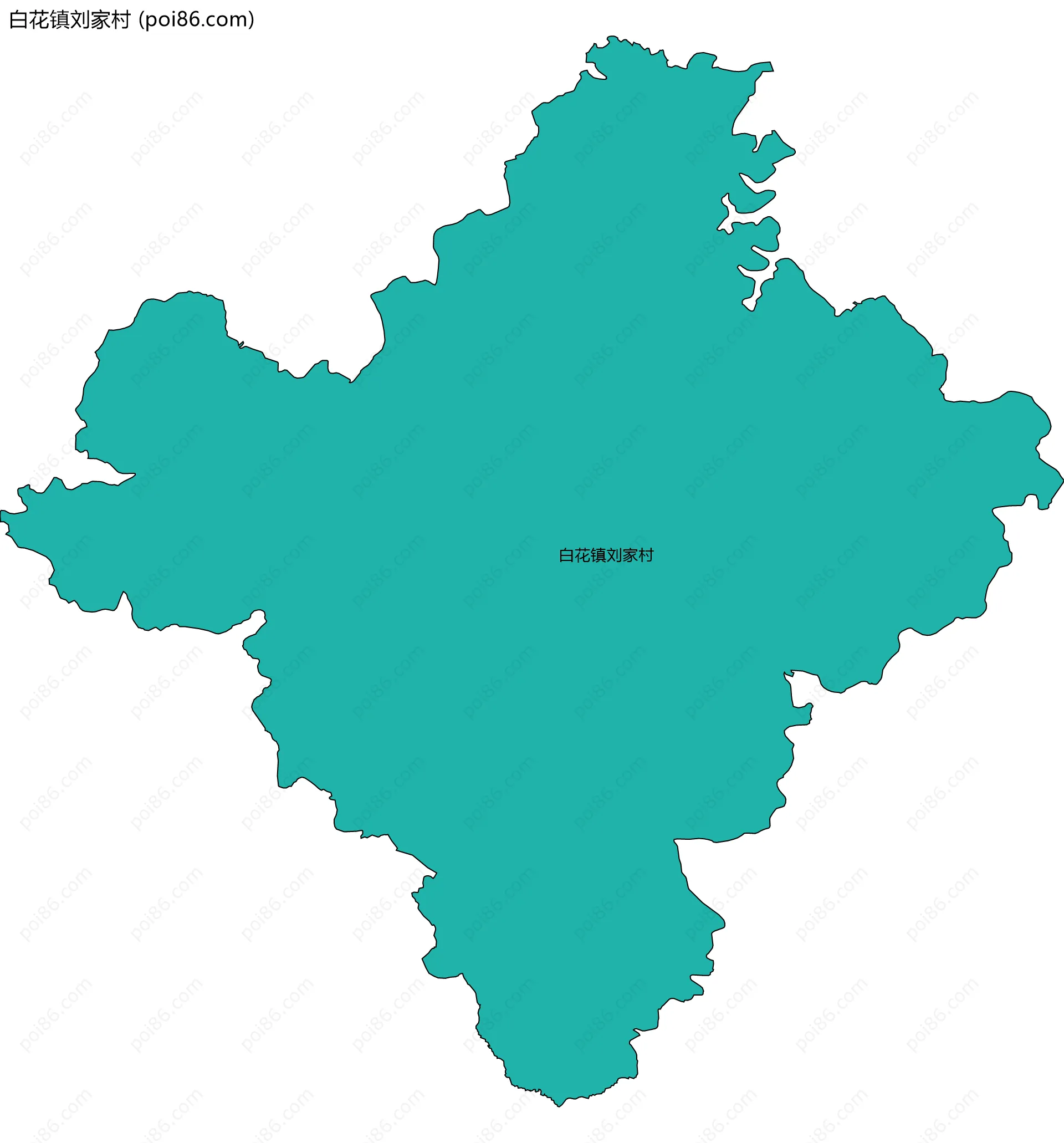 白花镇刘家村边界地图