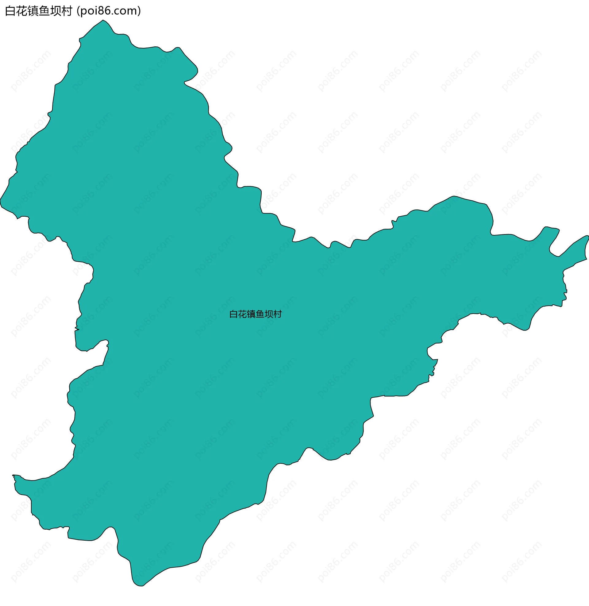 白花镇鱼坝村边界地图