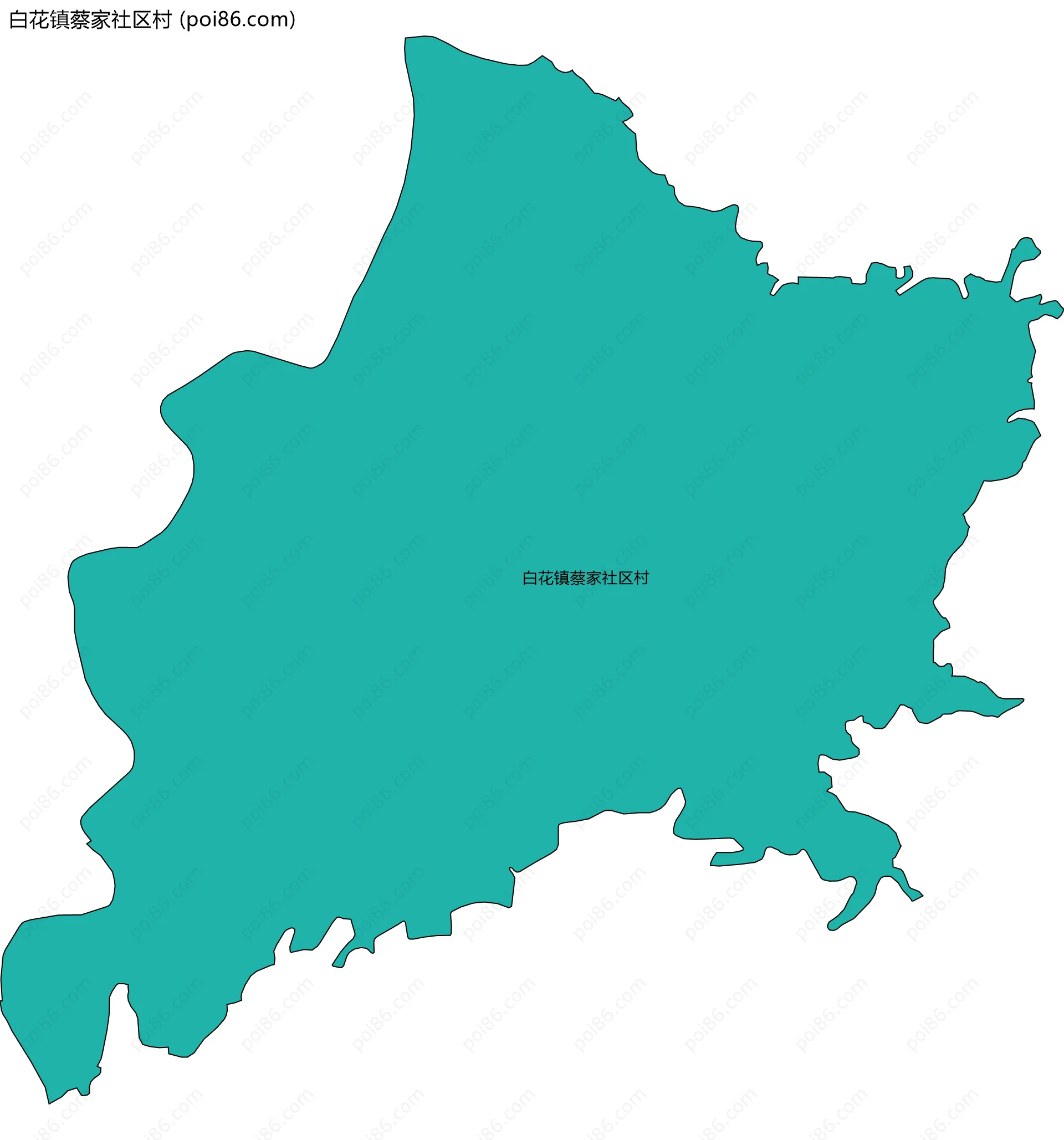 白花镇蔡家社区村边界地图