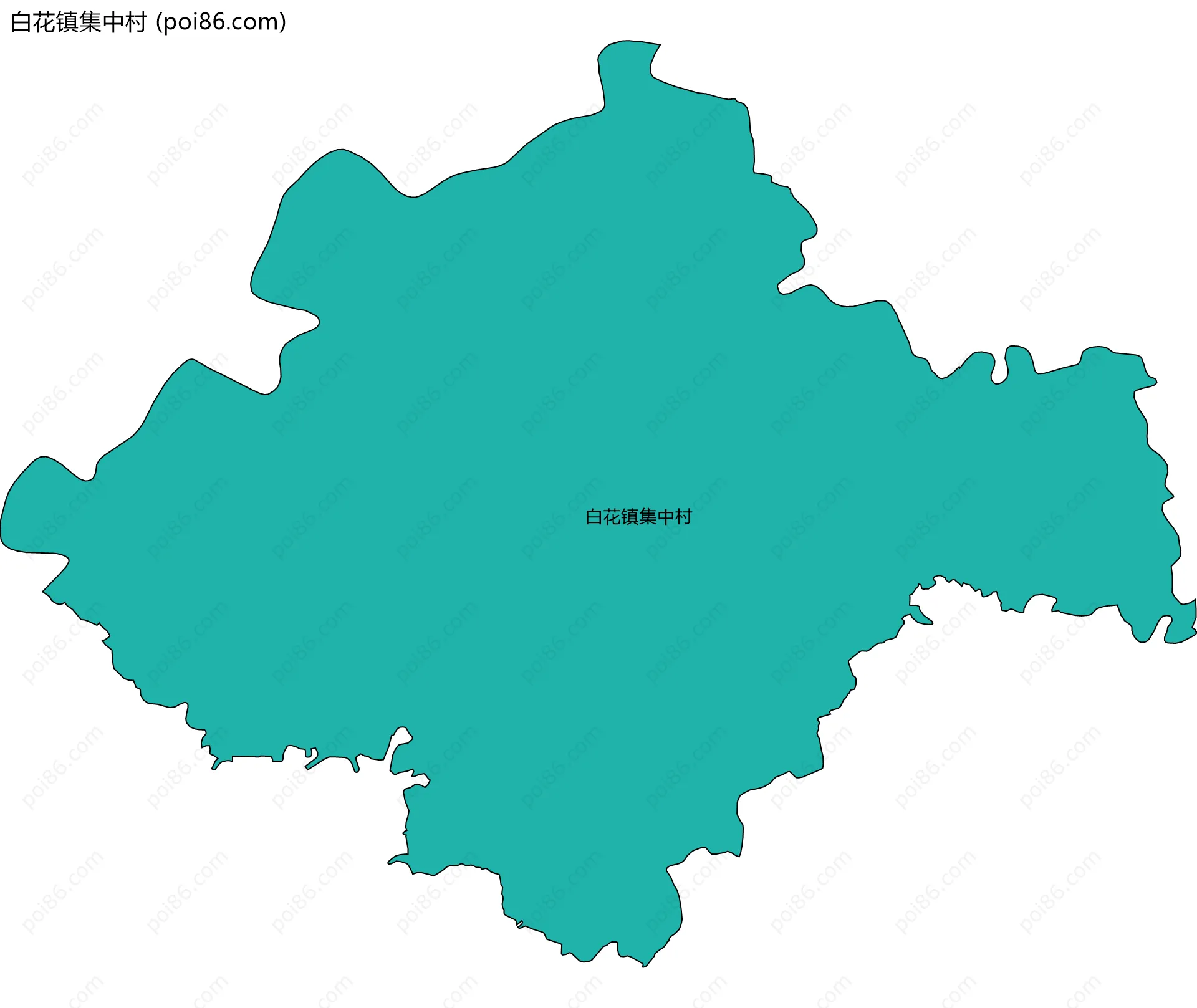 白花镇集中村边界地图