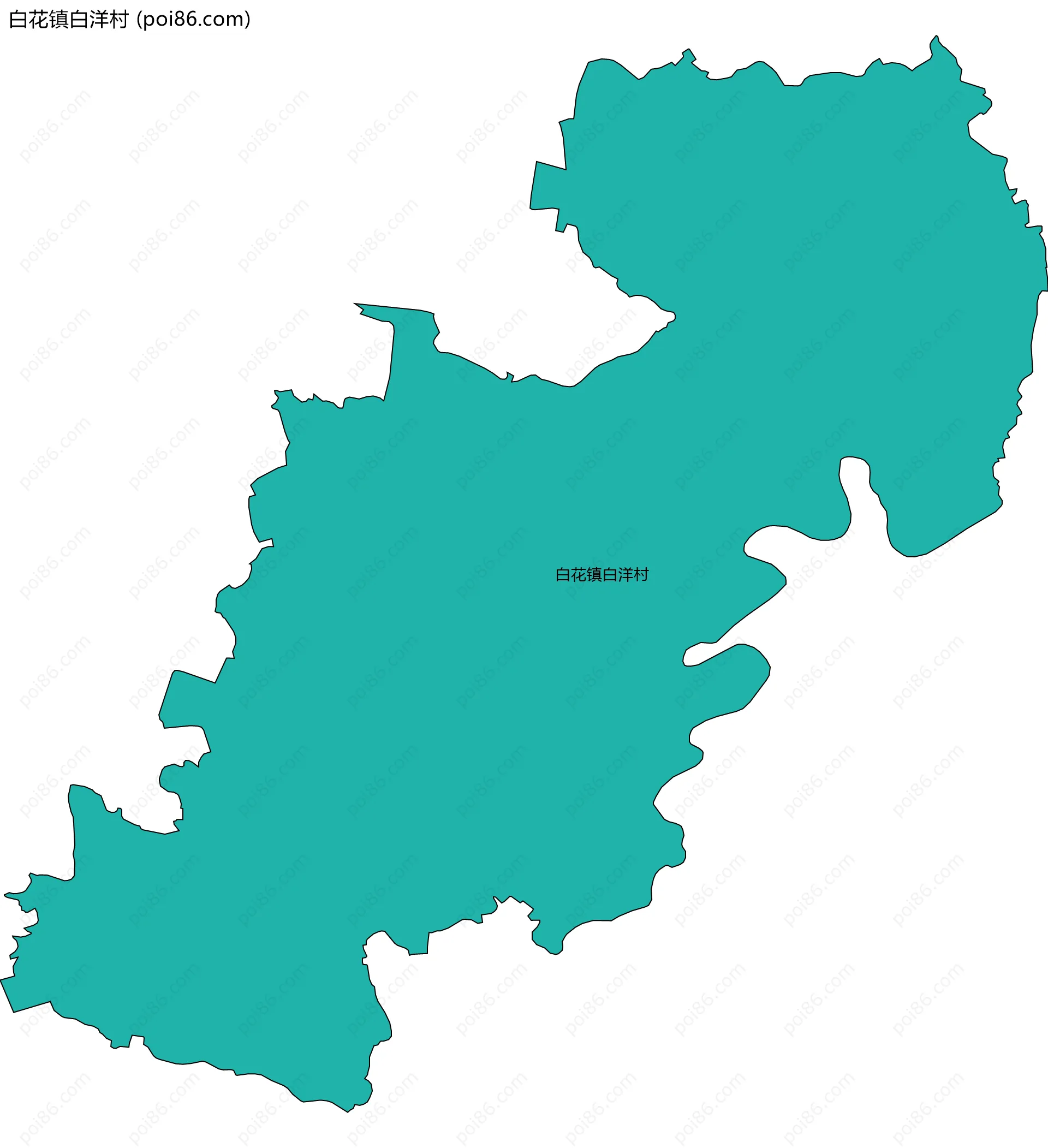 白花镇白洋村边界地图