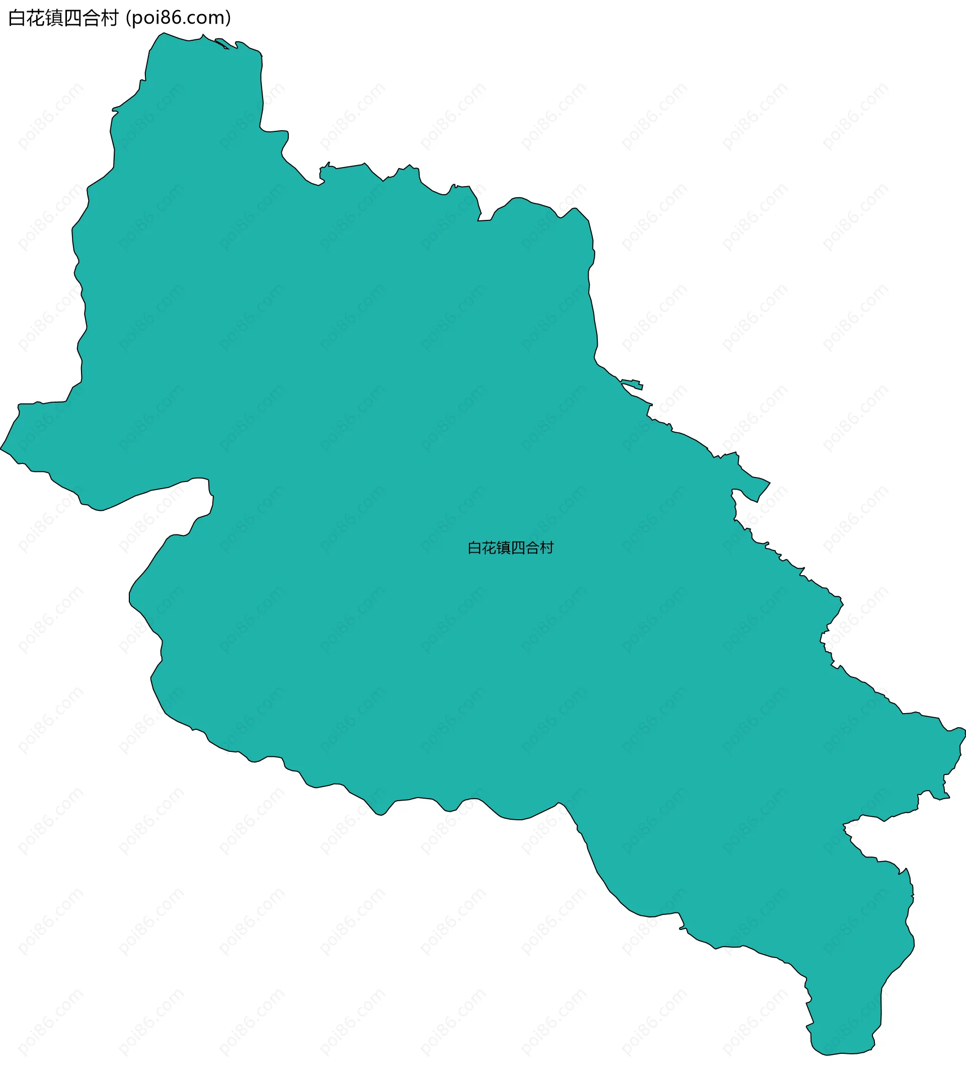 白花镇四合村边界地图