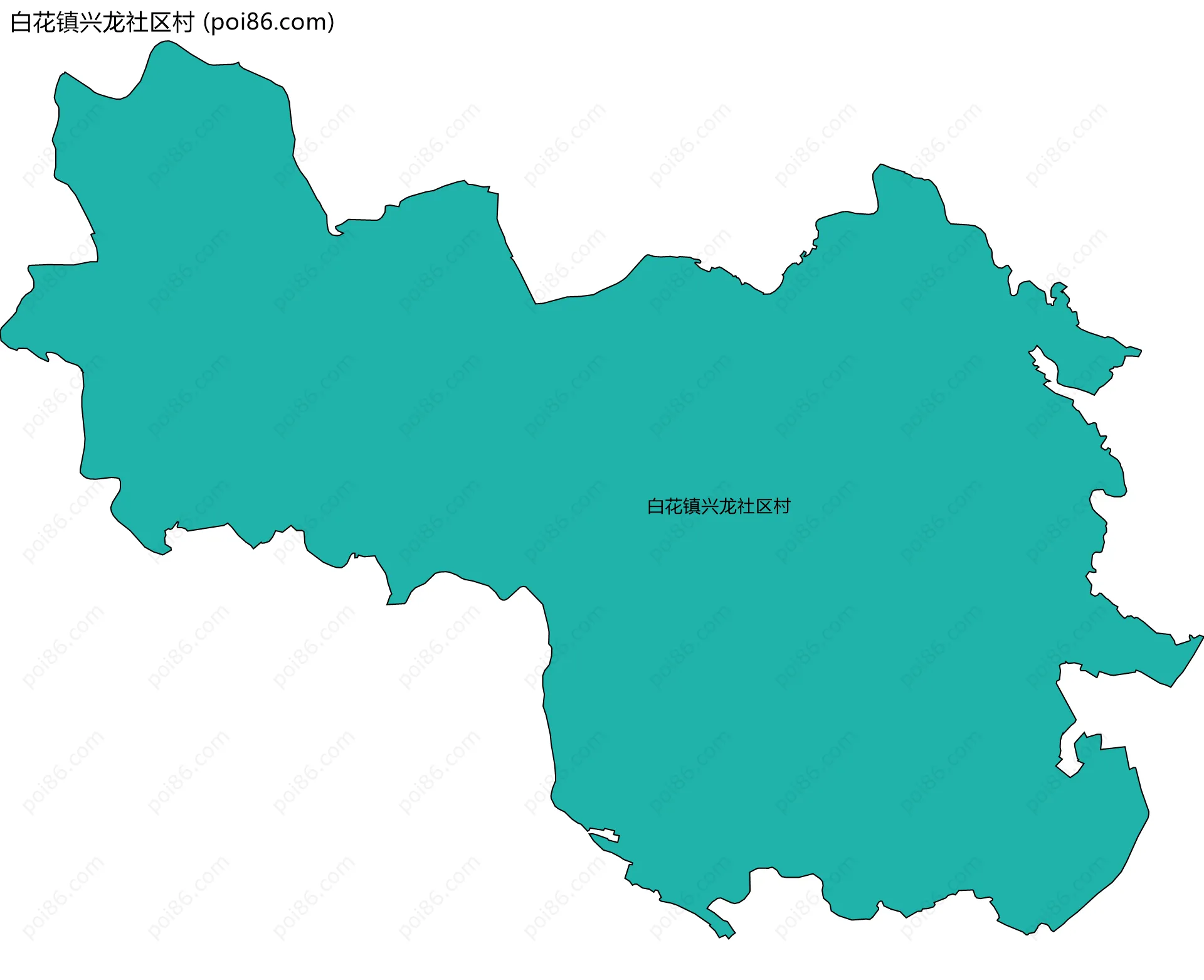 白花镇兴龙社区村边界地图