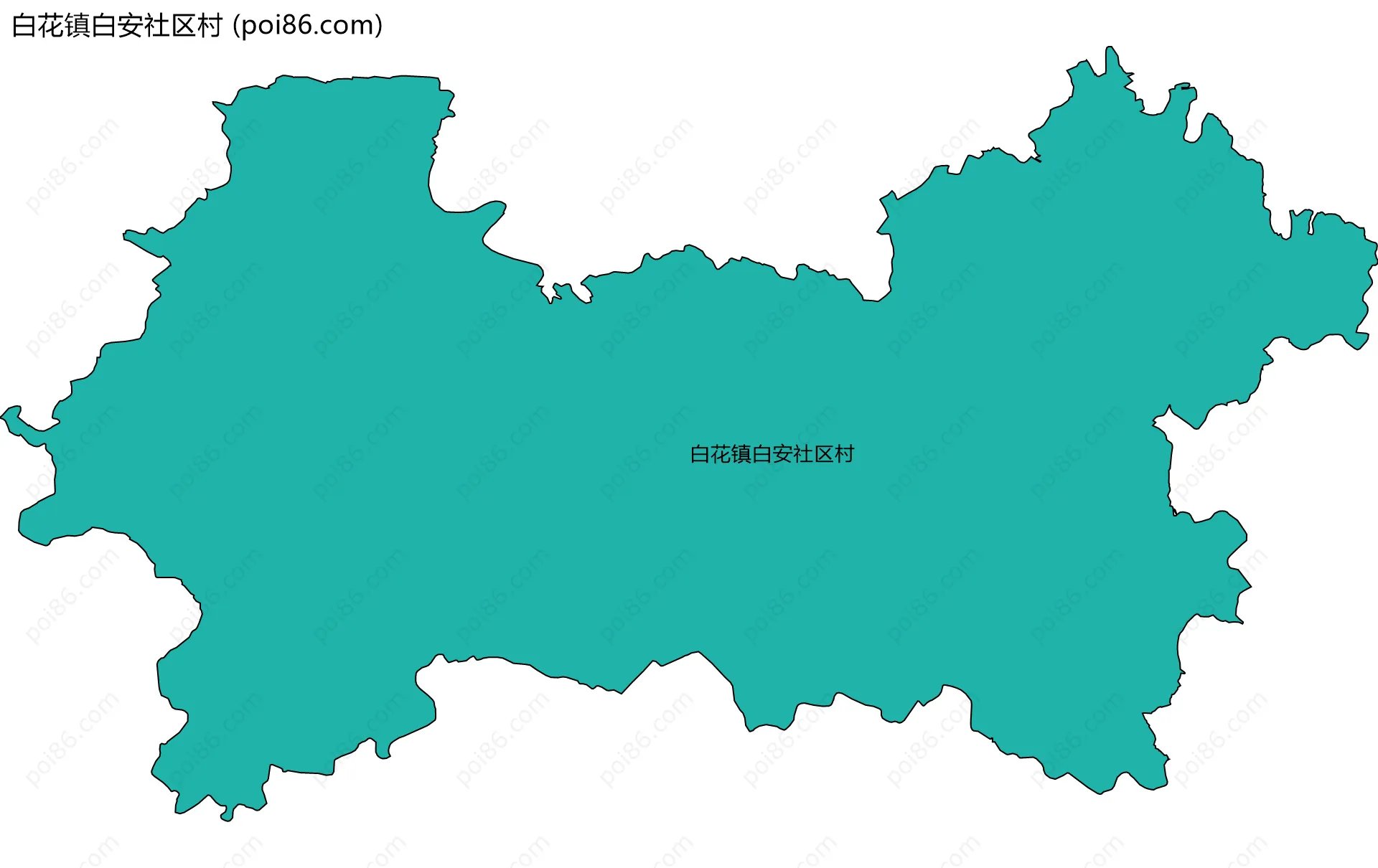 白花镇白安社区村边界地图