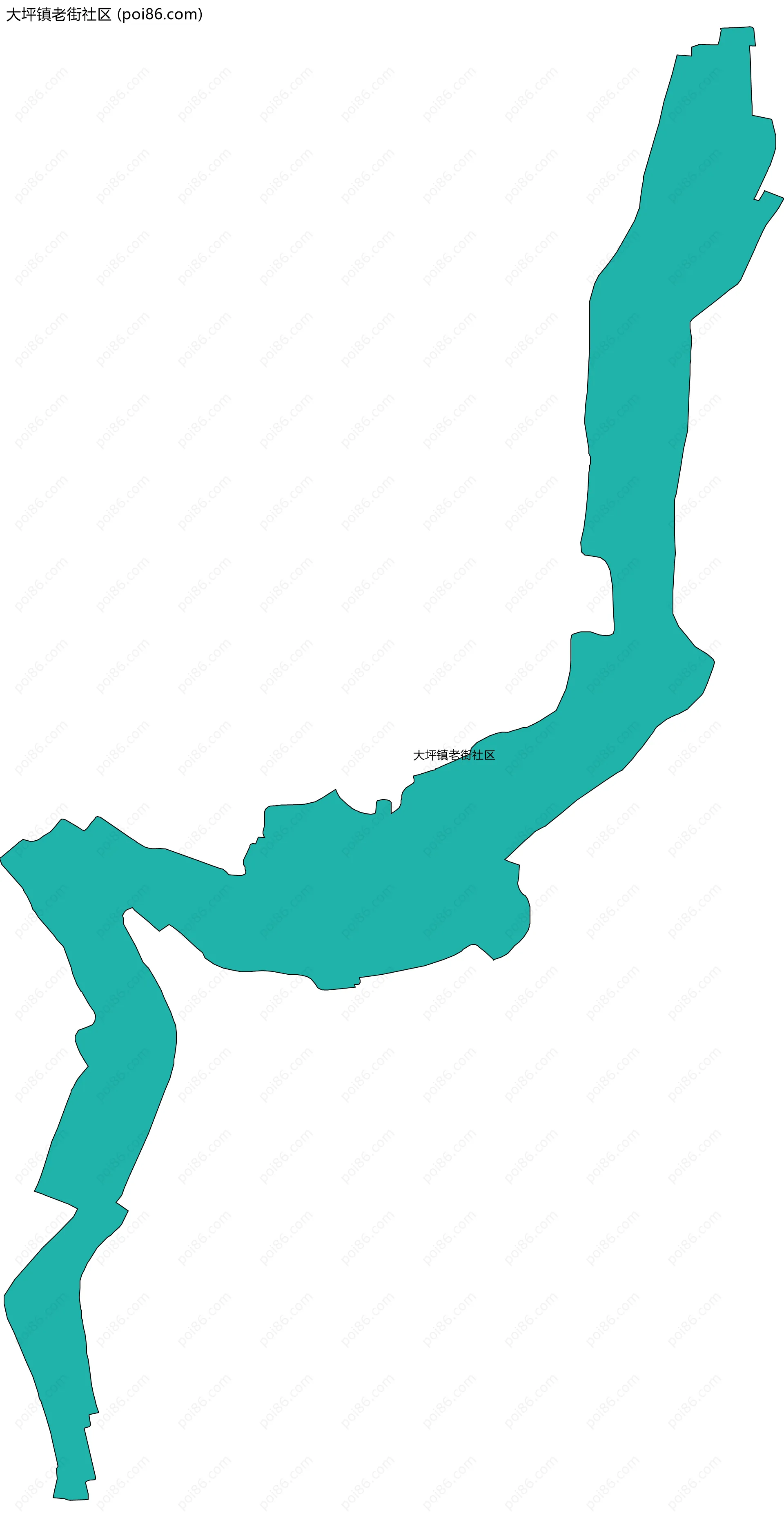 大坪镇老街社区边界地图