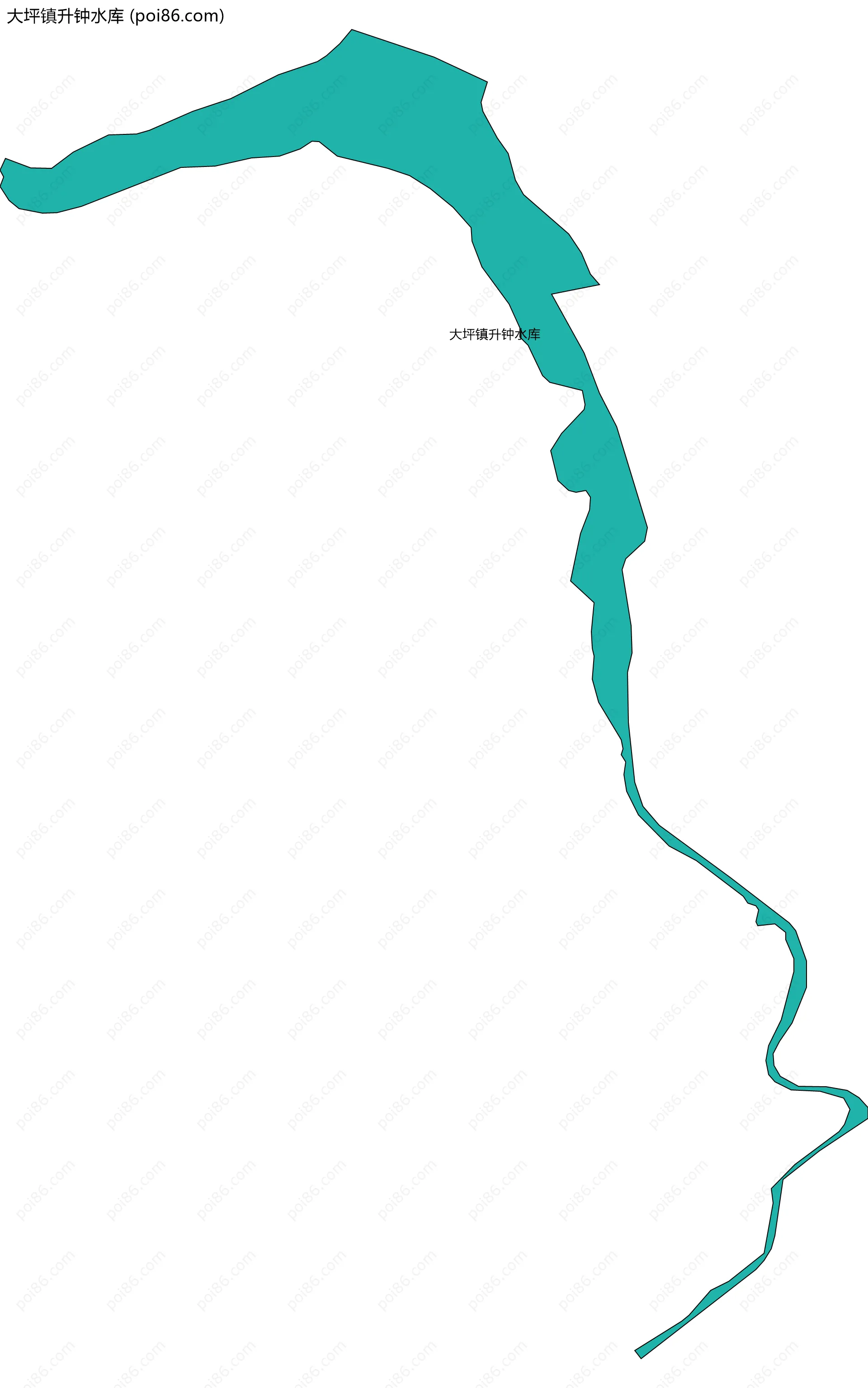 大坪镇升钟水库边界地图