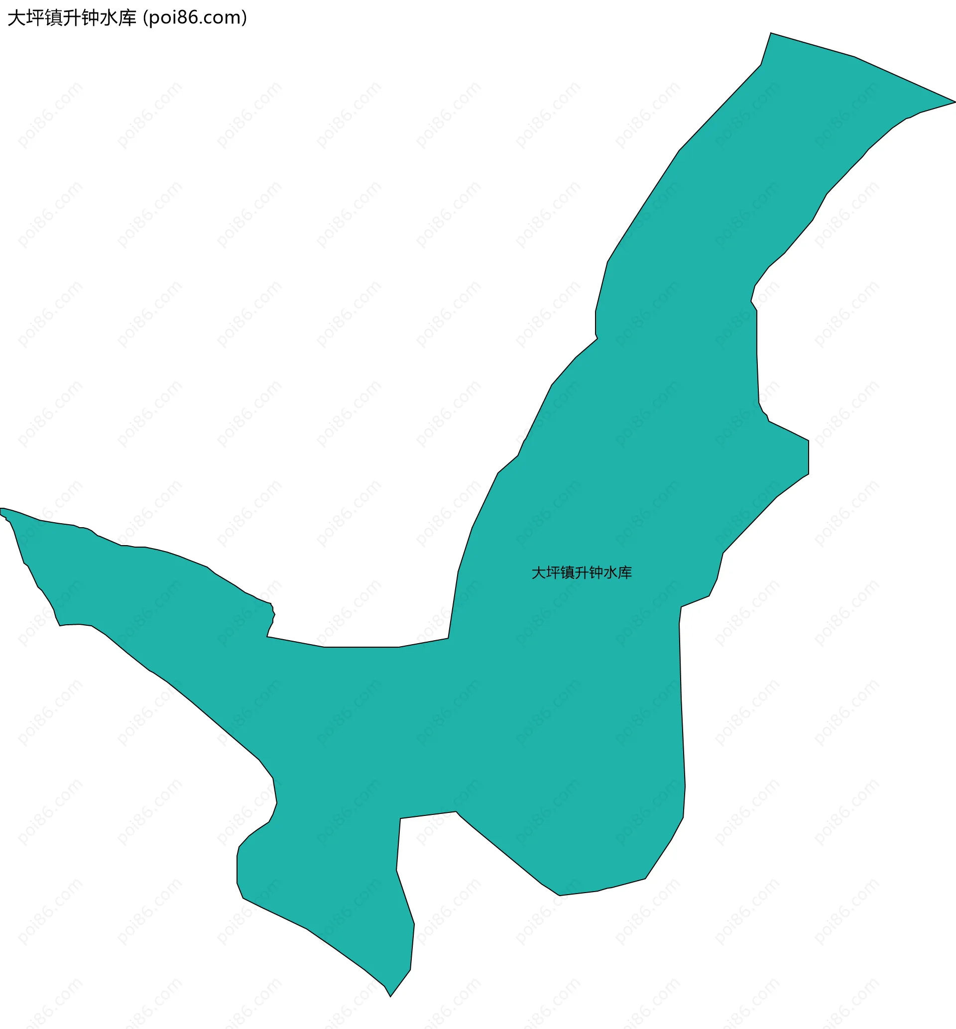 大坪镇升钟水库边界地图
