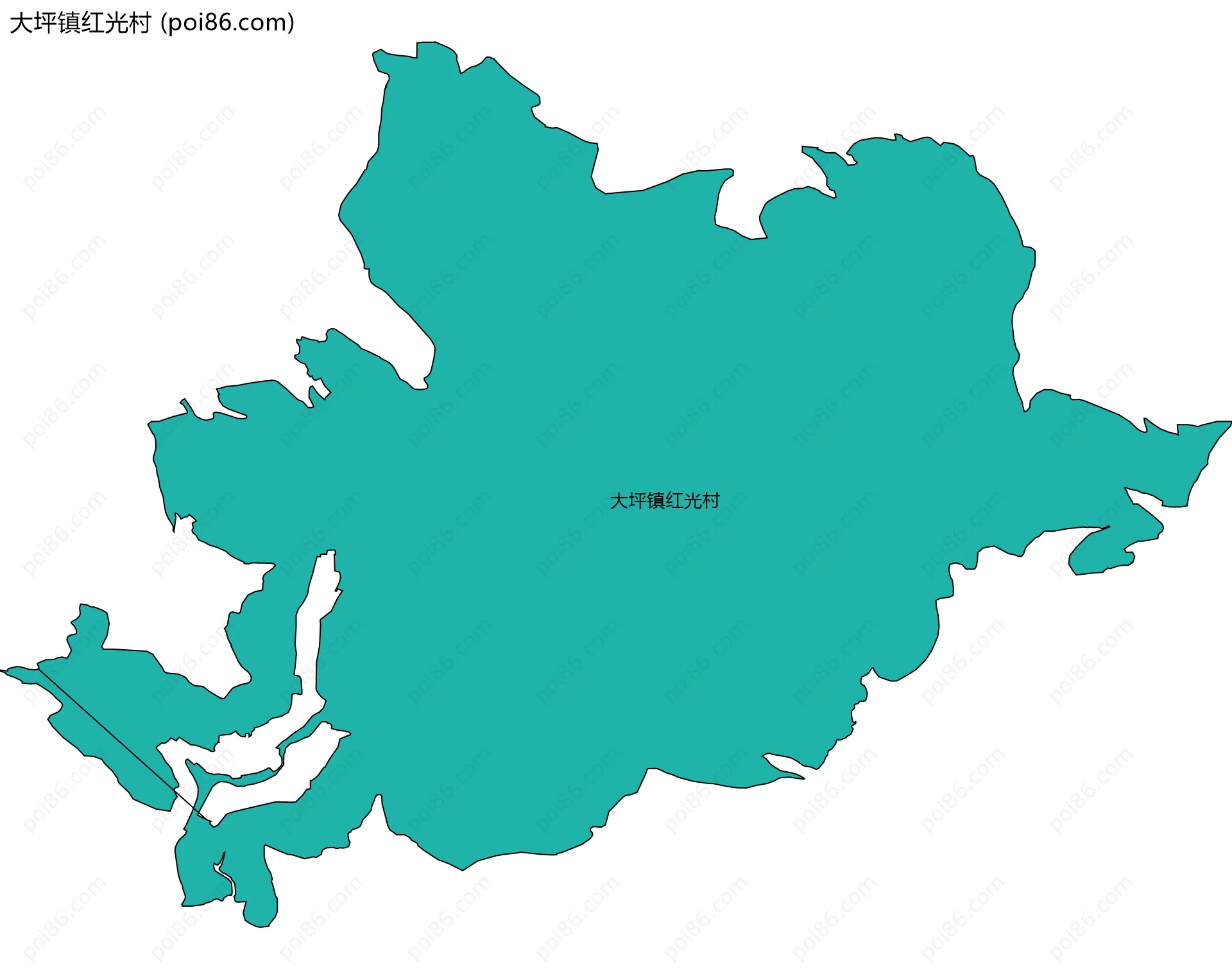 大坪镇红光村边界地图