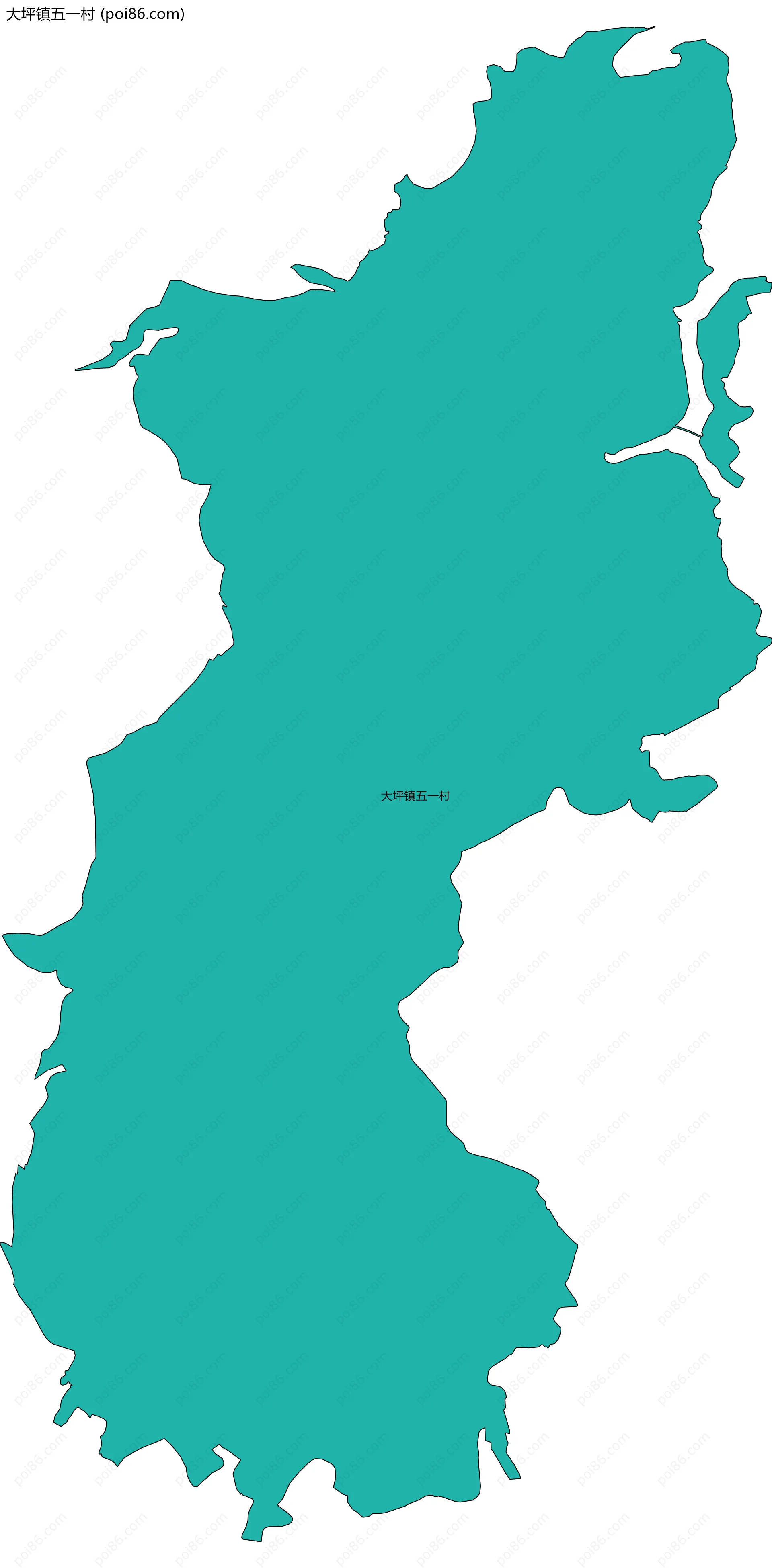 大坪镇五一村边界地图