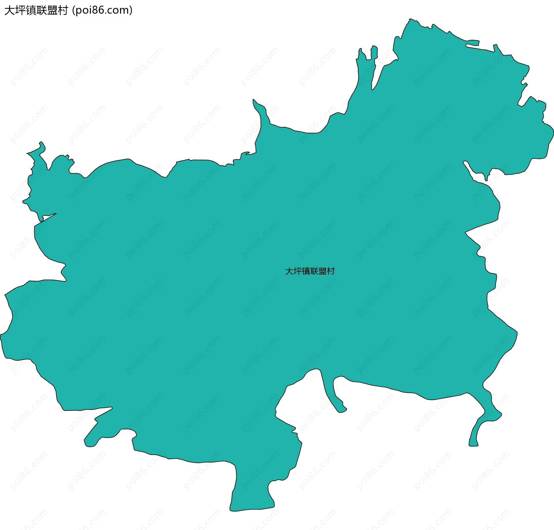 大坪镇联盟村边界地图