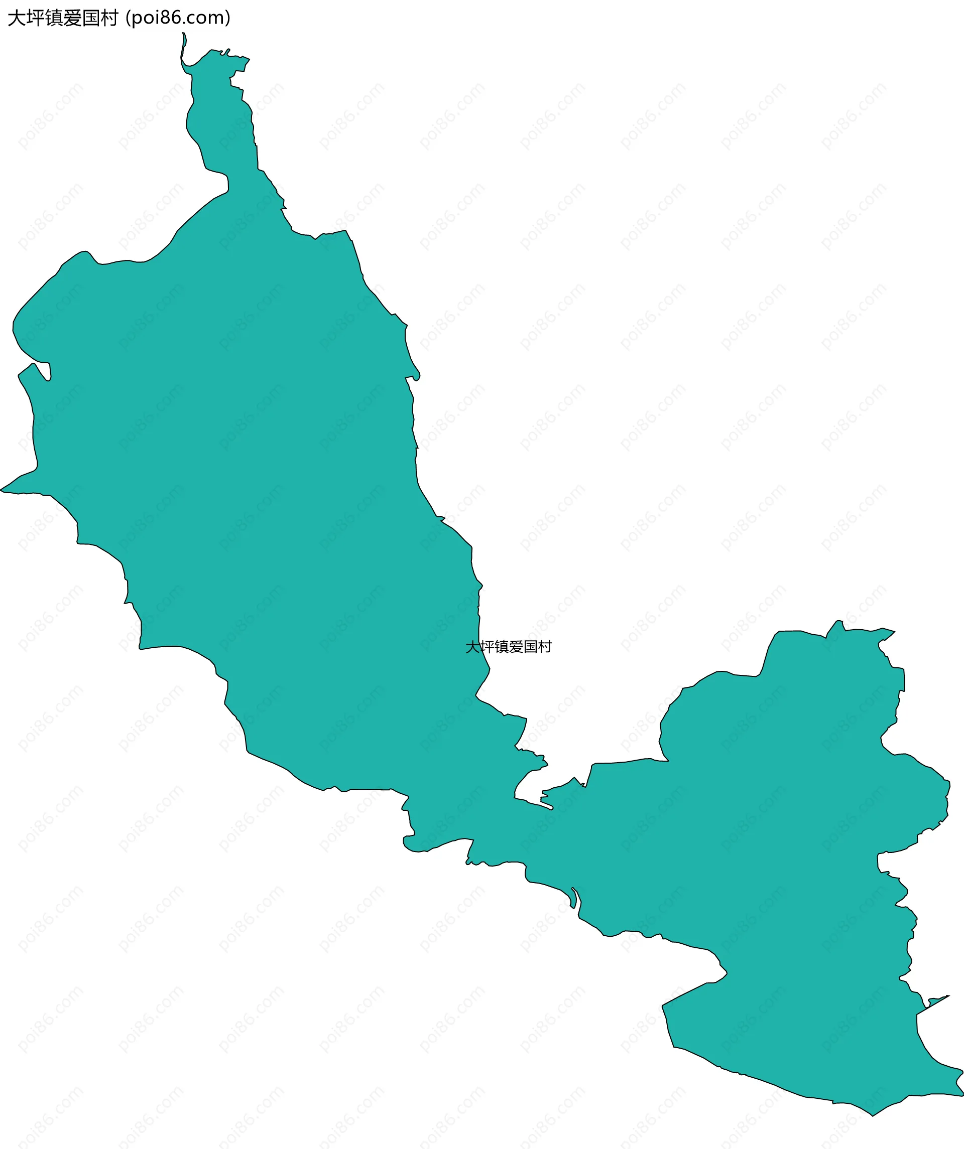 大坪镇爱国村边界地图