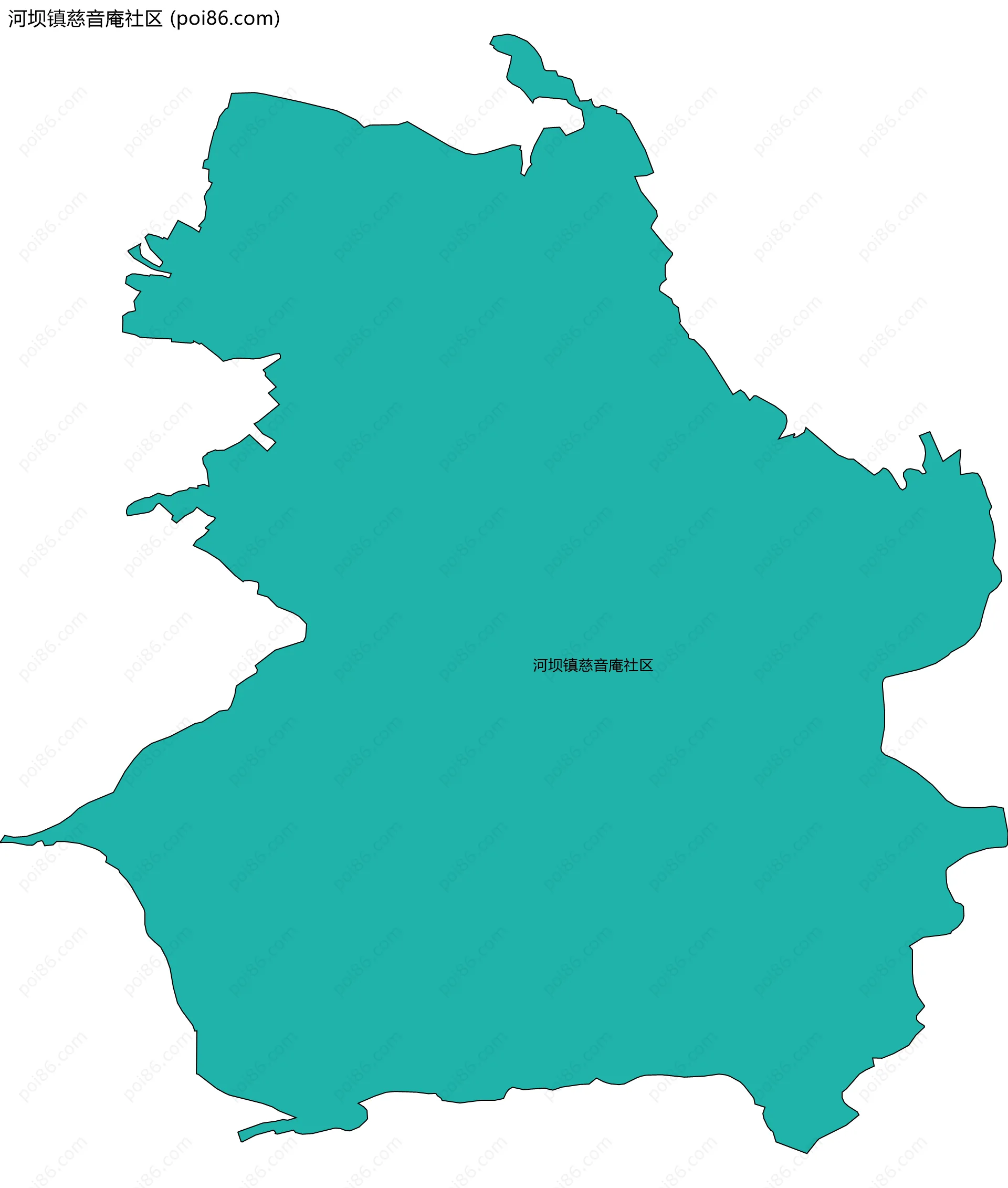 河坝镇慈音庵社区边界地图
