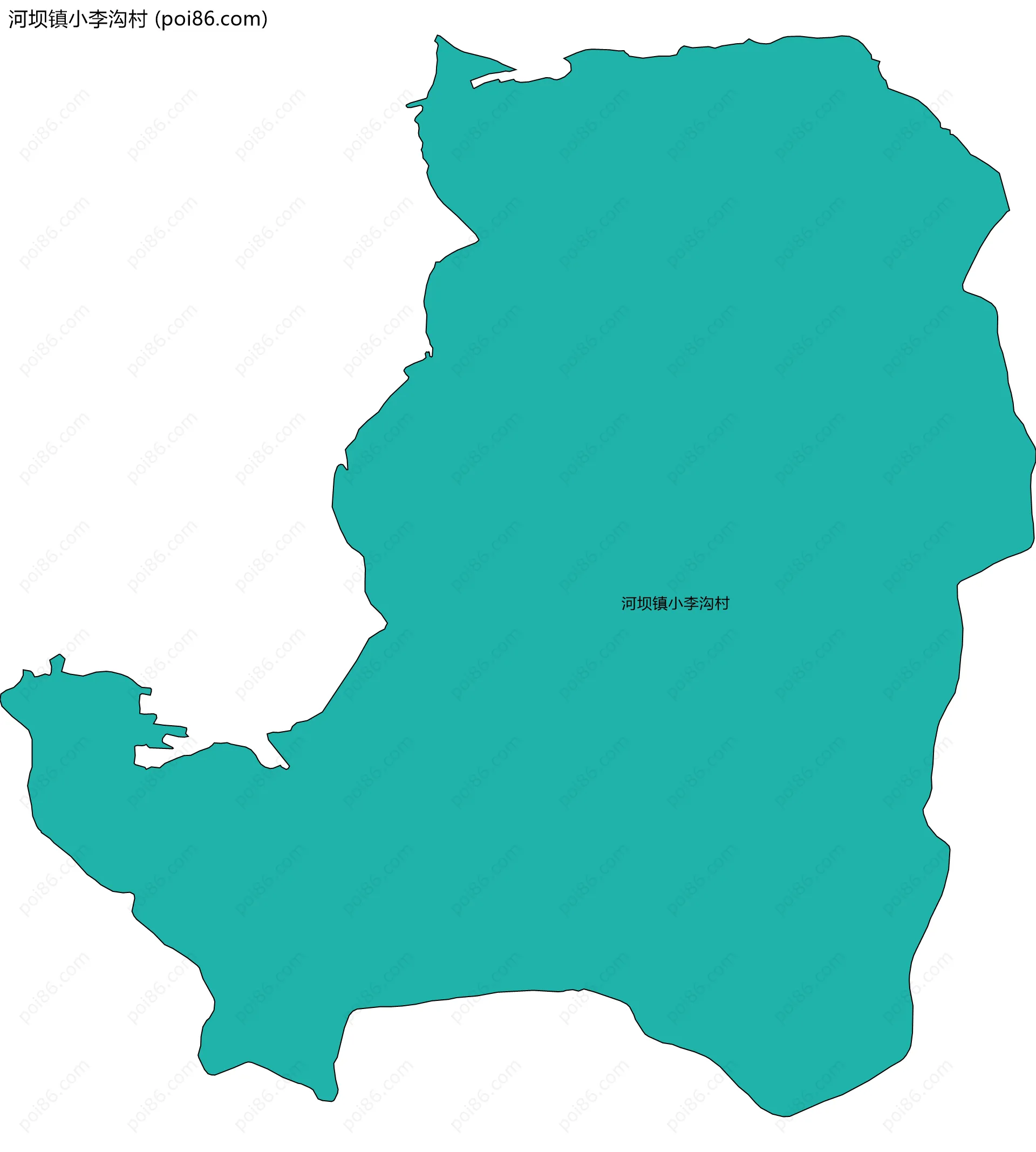 河坝镇小李沟村边界地图