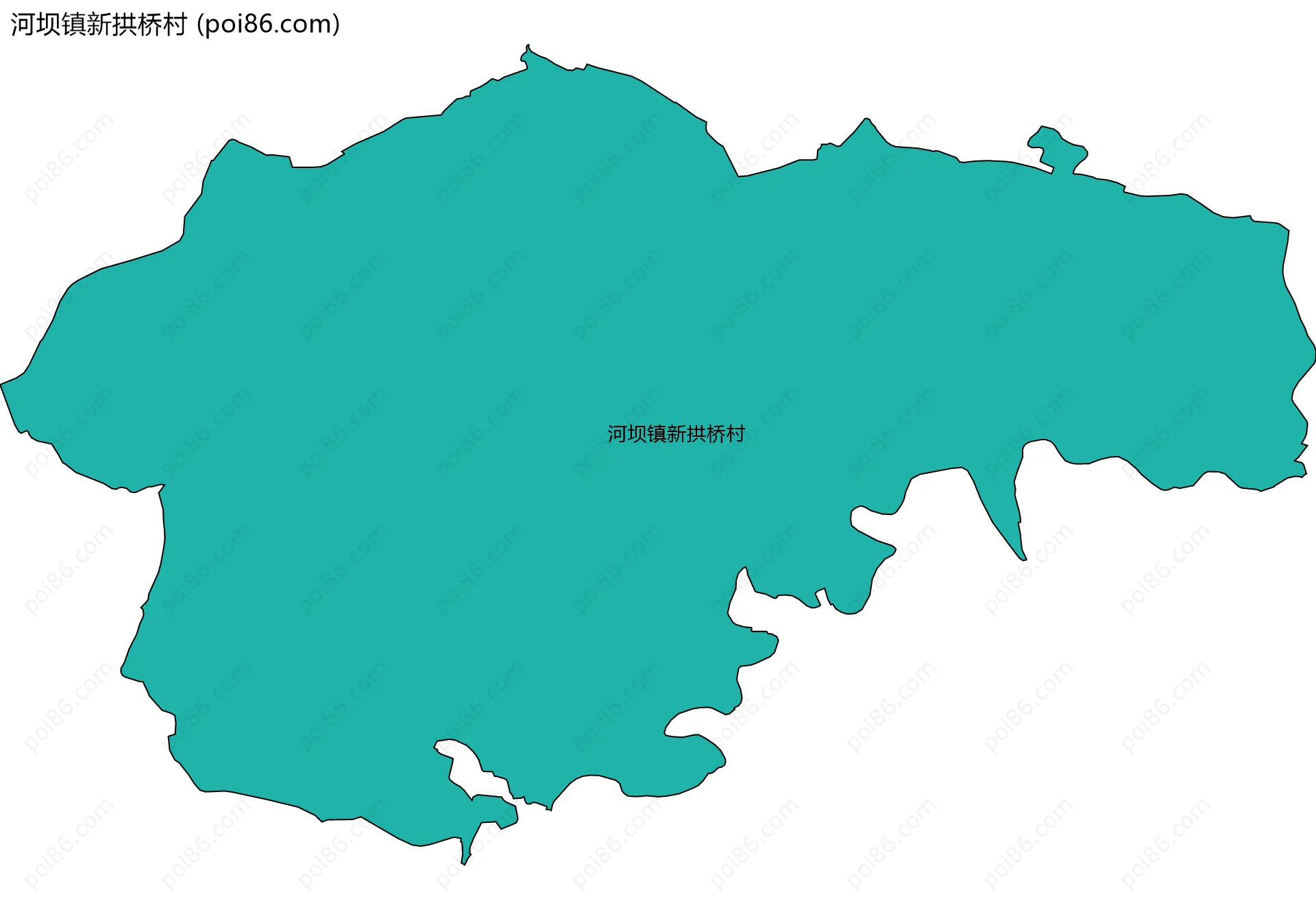 河坝镇新拱桥村边界地图