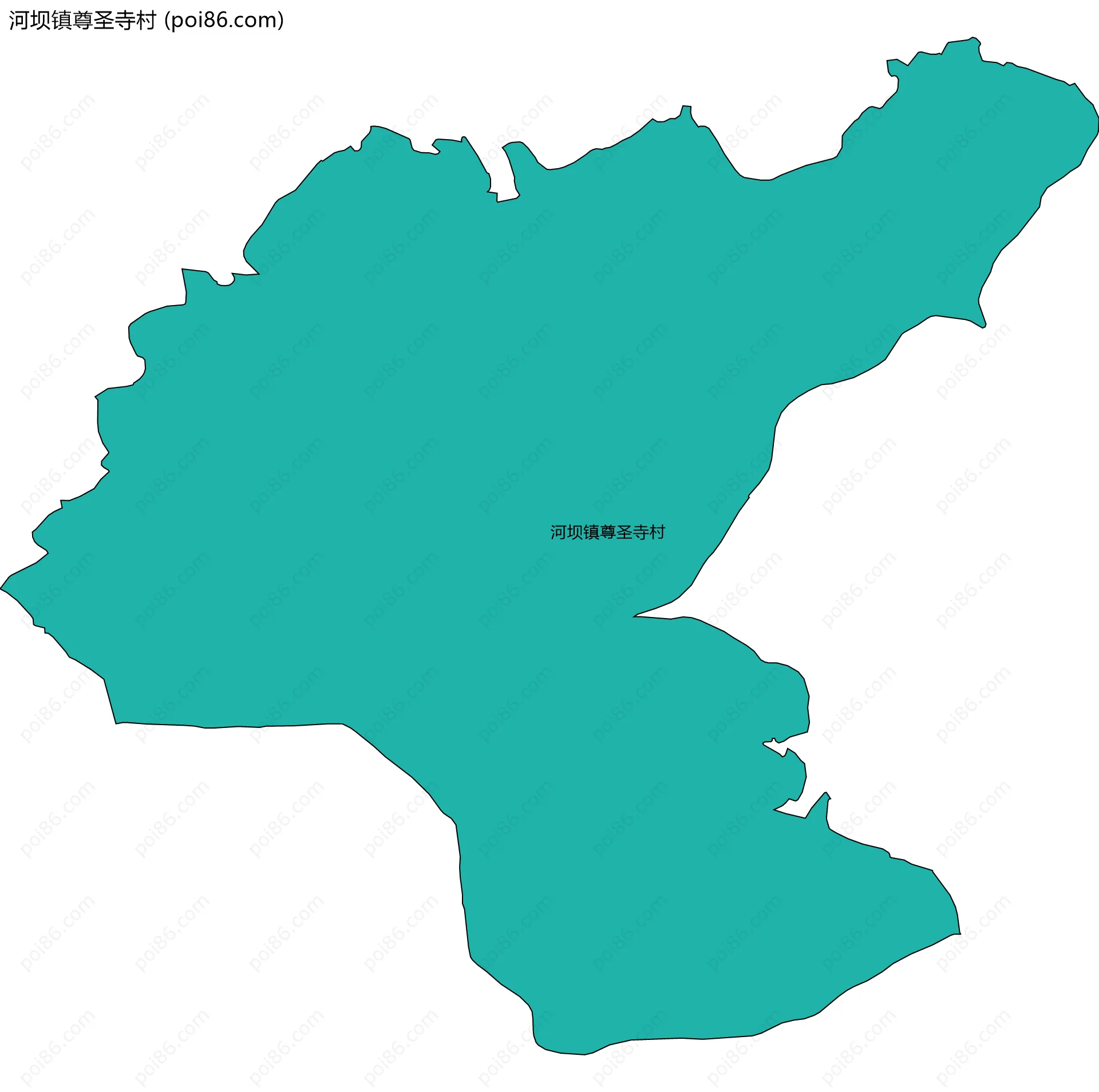 河坝镇尊圣寺村边界地图