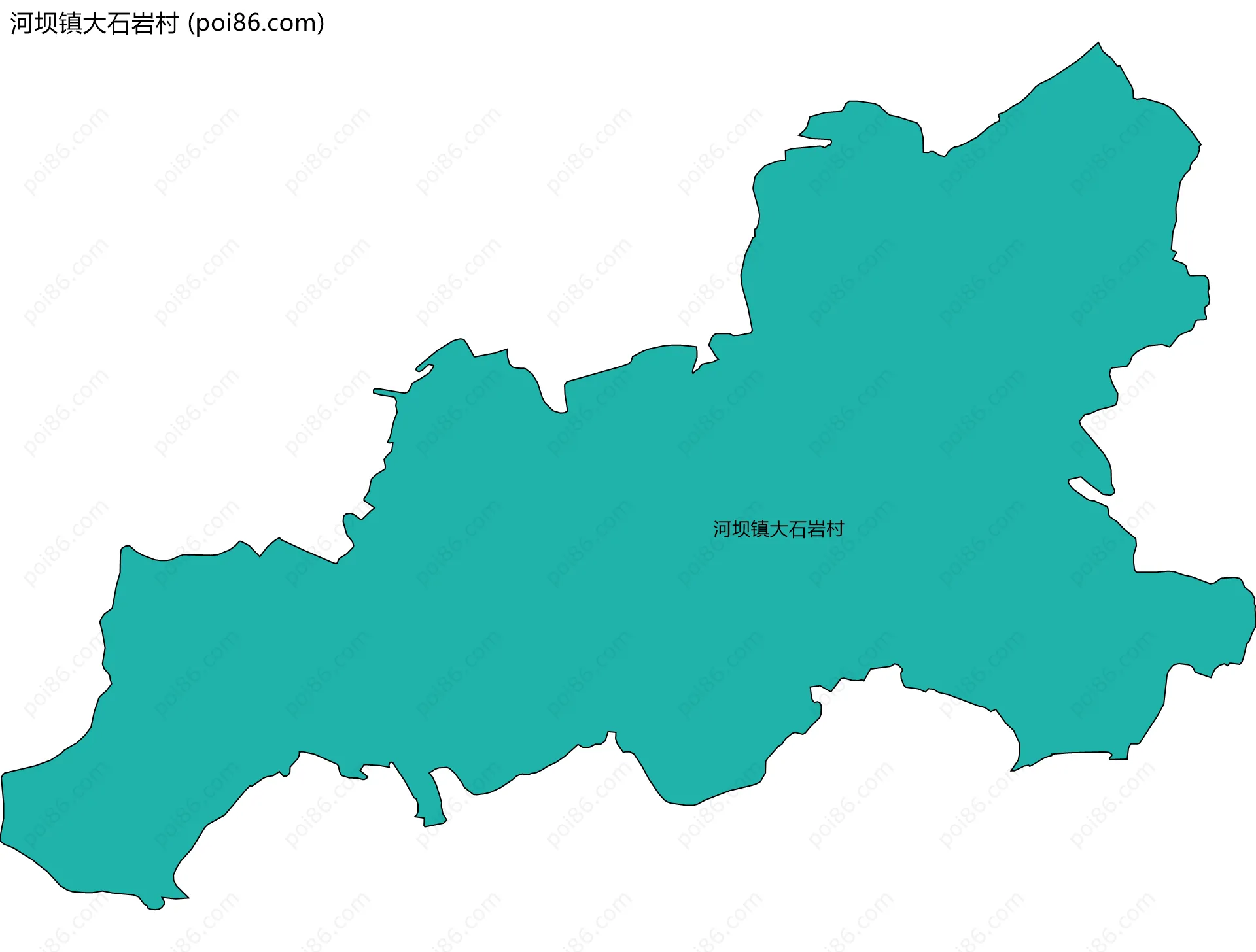 河坝镇大石岩村边界地图