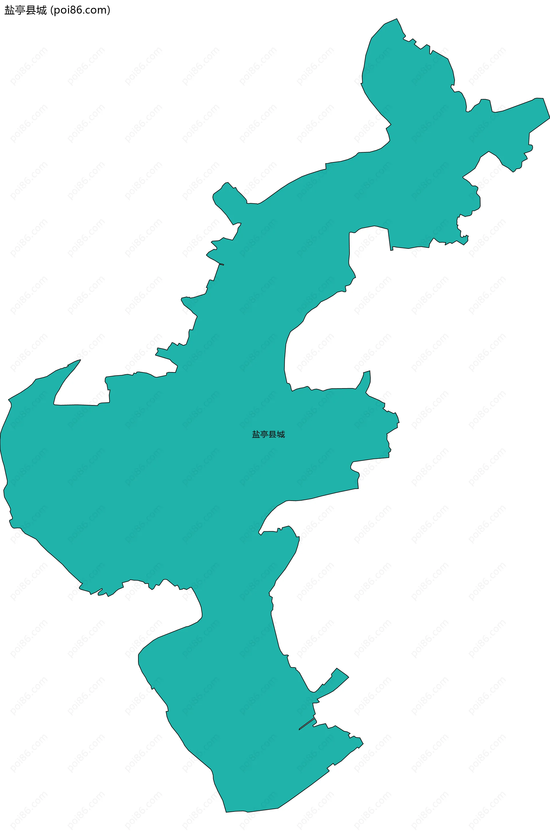 盐亭县城边界地图