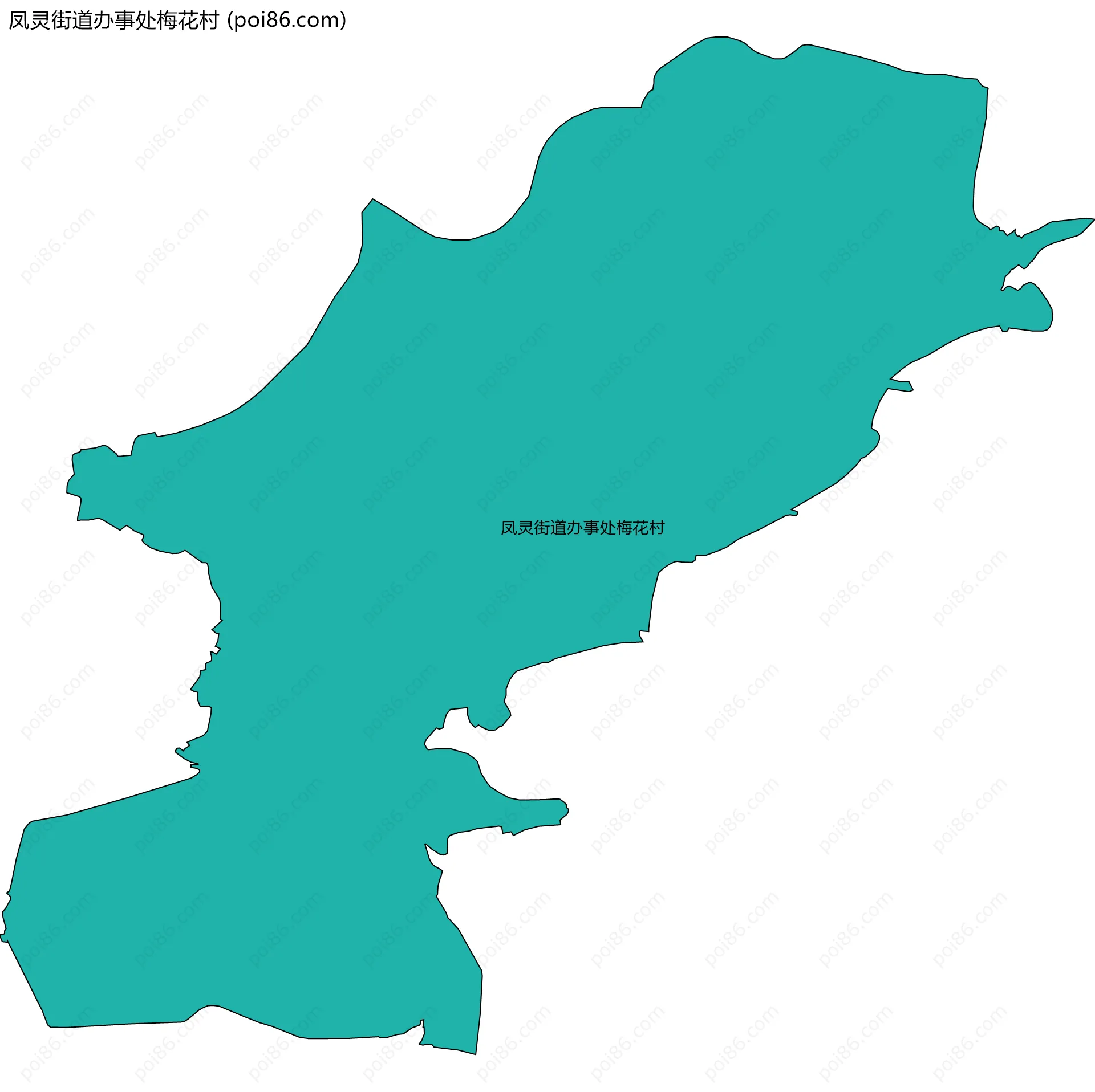 凤灵街道办事处梅花村边界地图