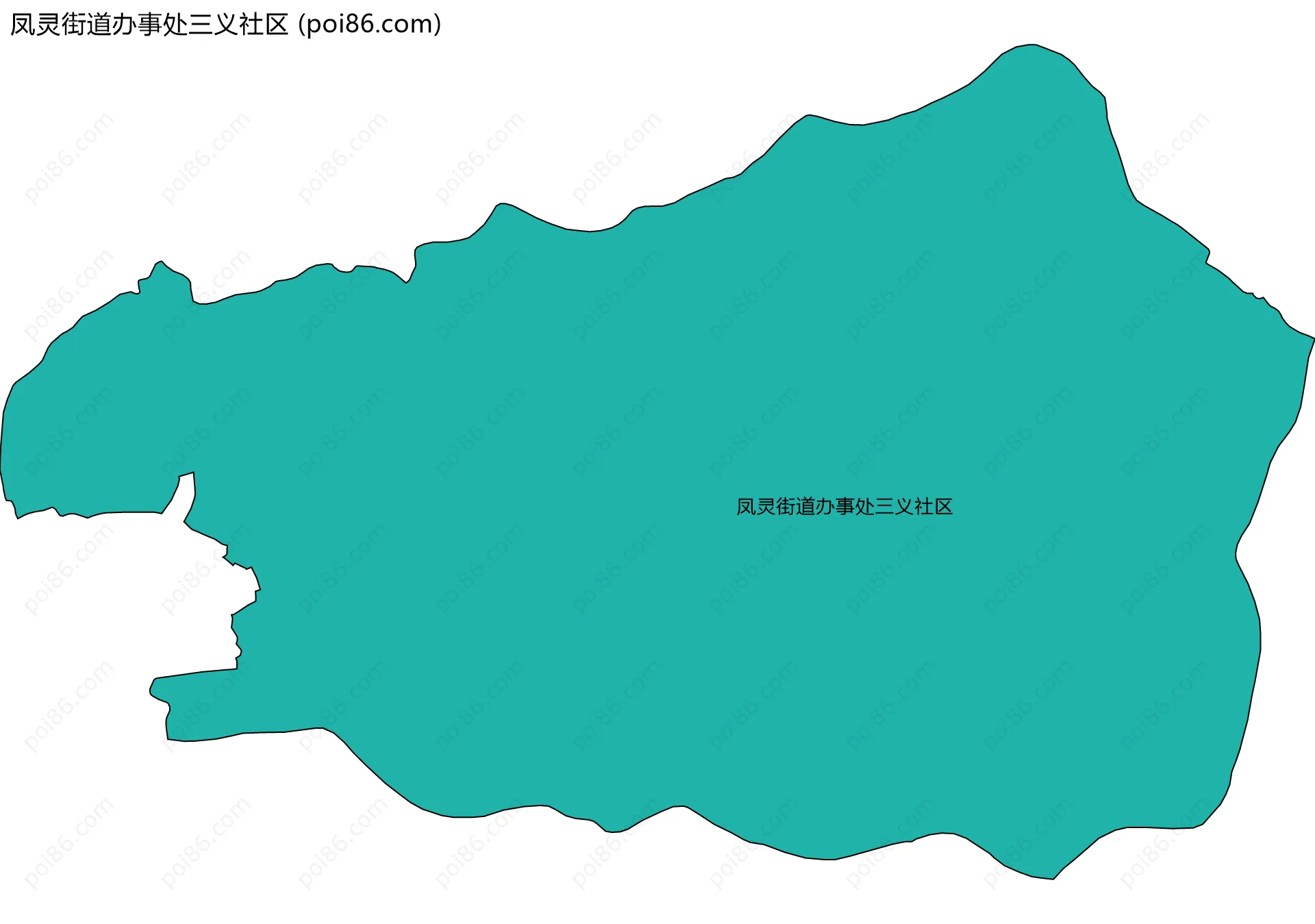 凤灵街道办事处三义社区边界地图