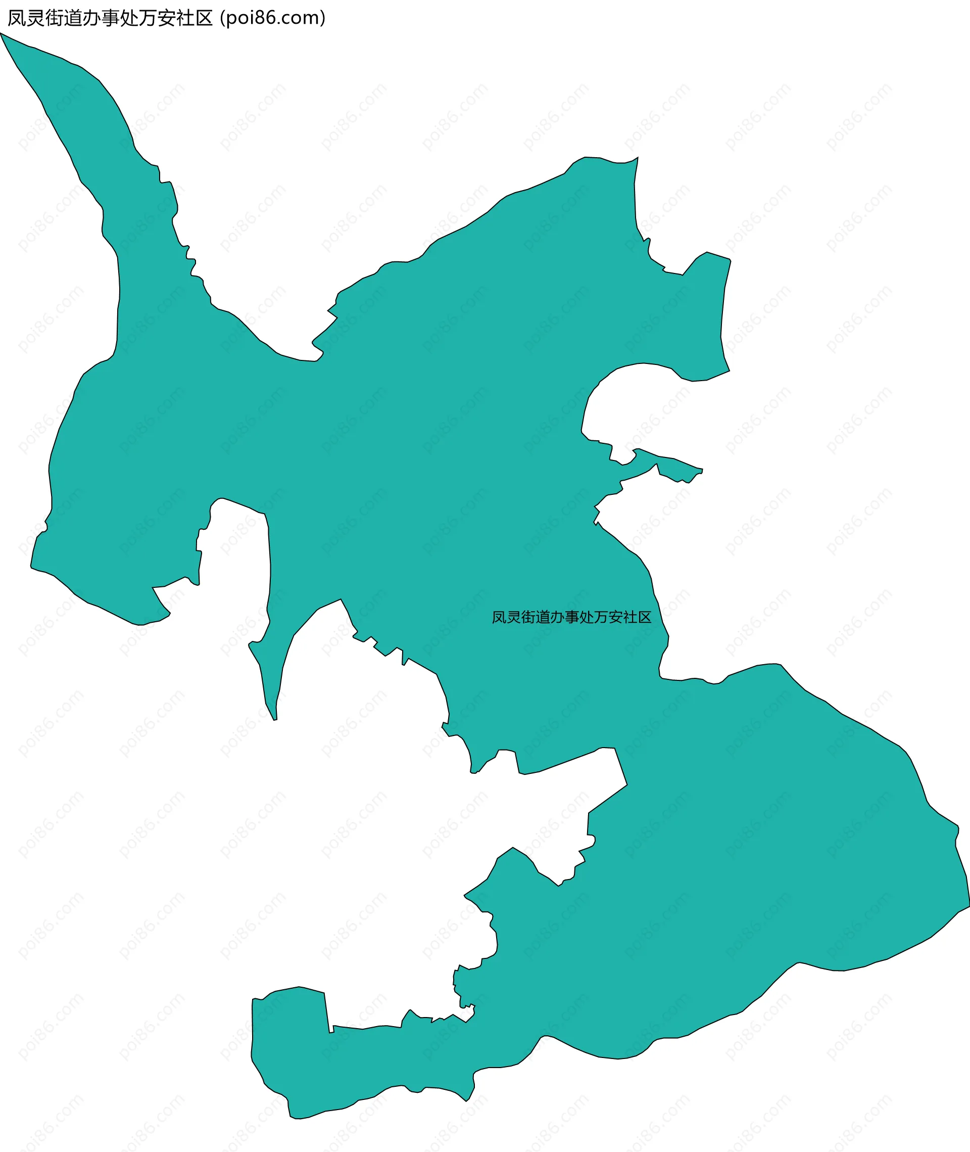 凤灵街道办事处万安社区边界地图