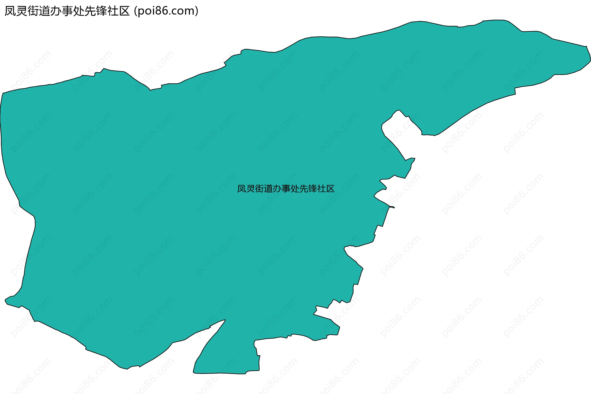 凤灵街道办事处先锋社区边界地图