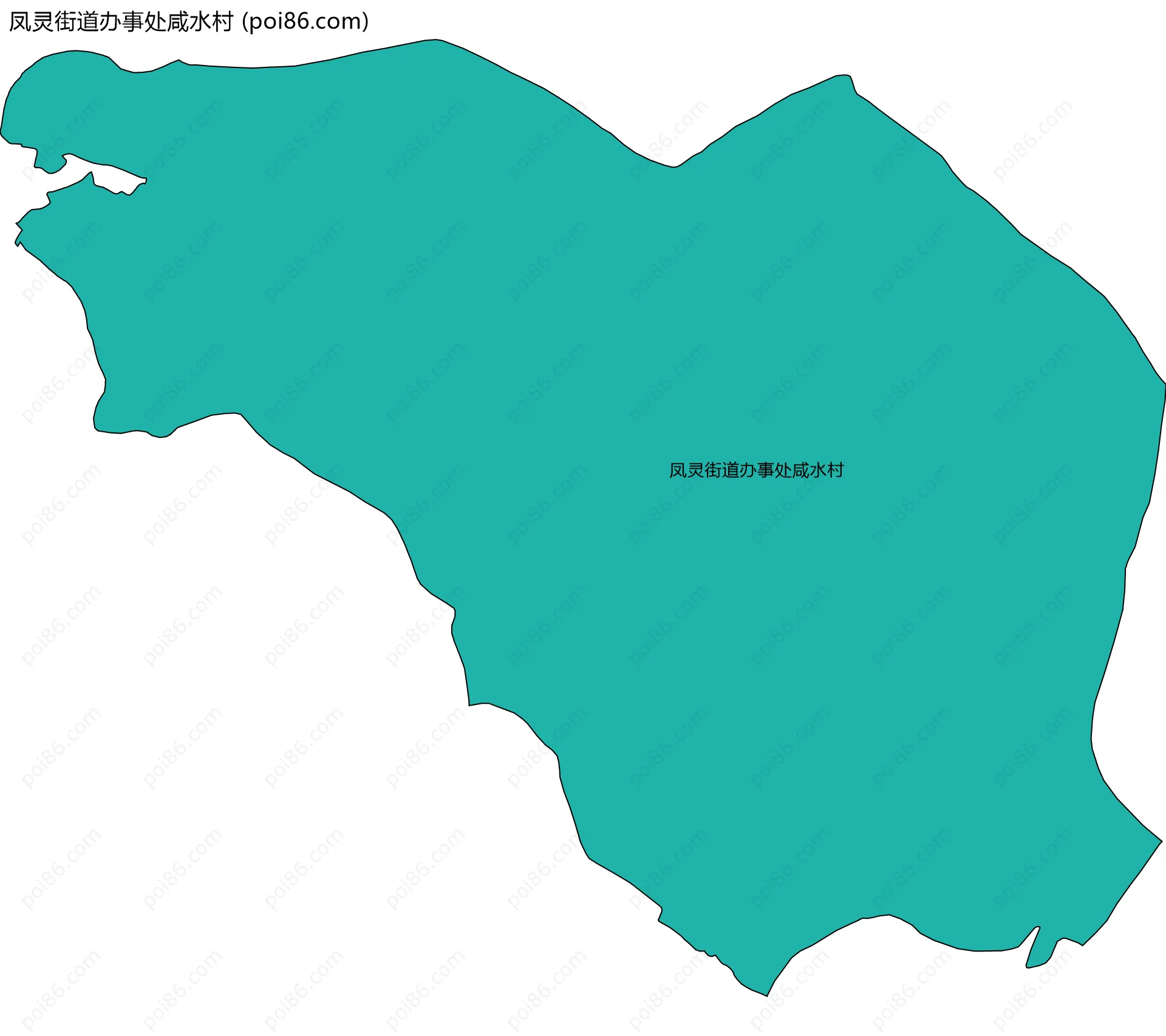 凤灵街道办事处咸水村边界地图