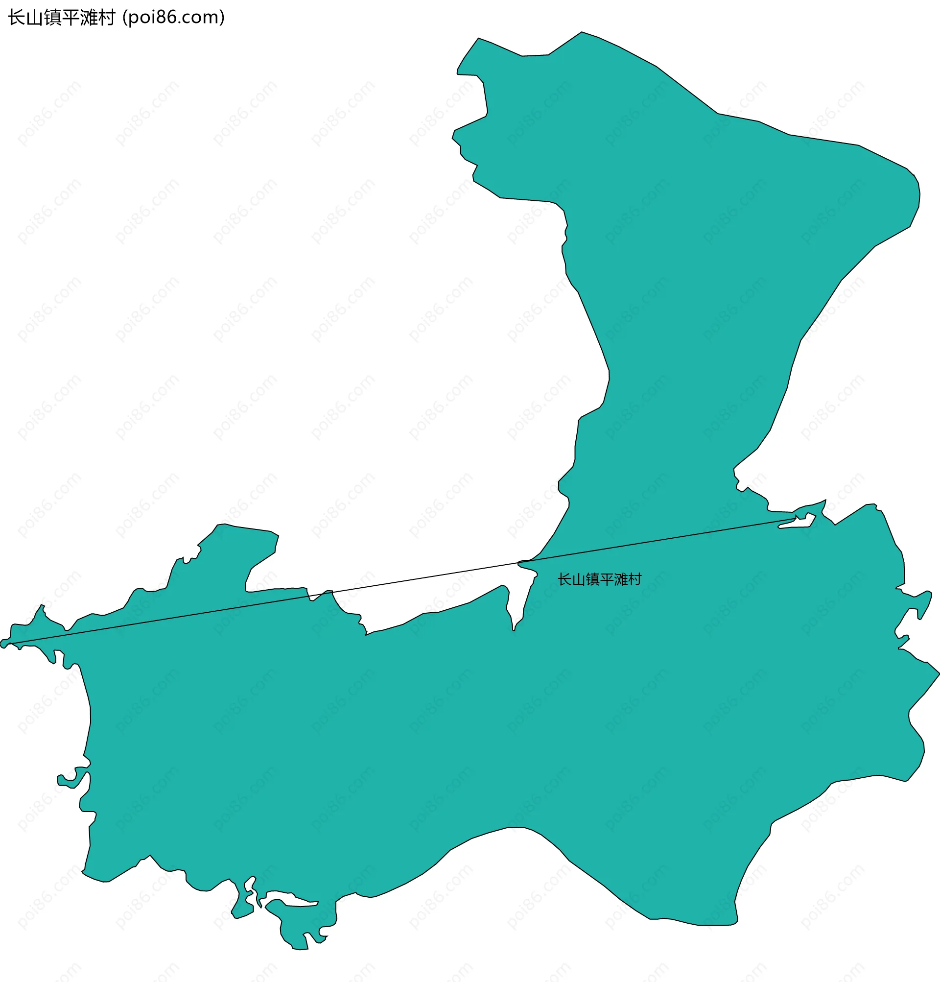 长山镇平滩村边界地图