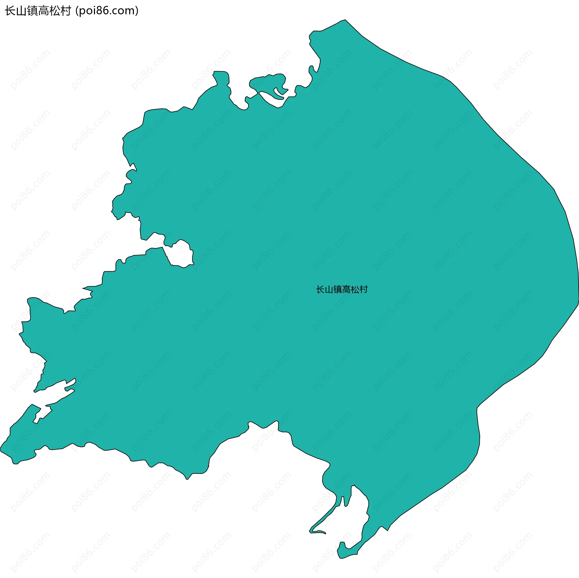 长山镇高松村边界地图