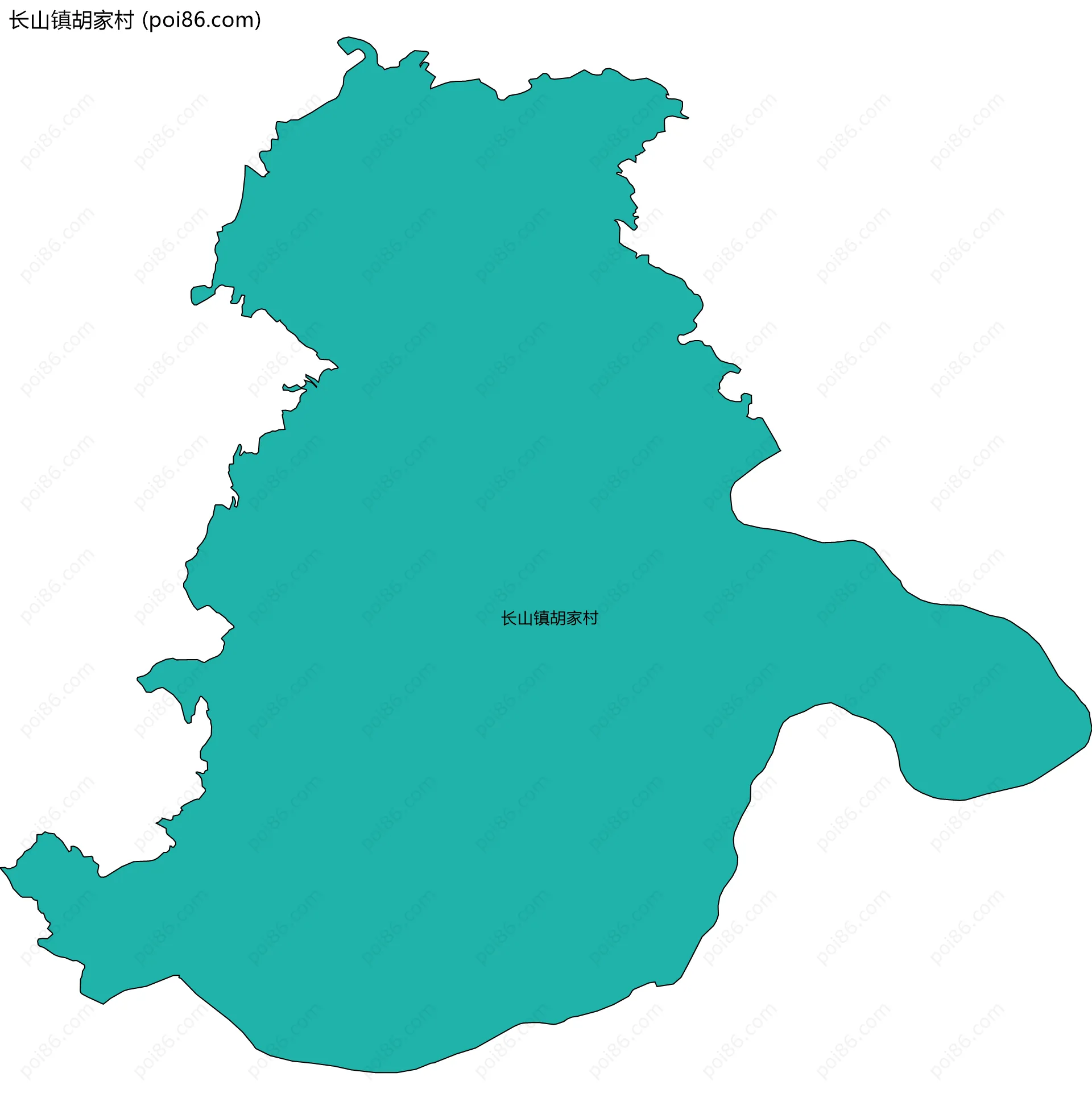 长山镇胡家村边界地图