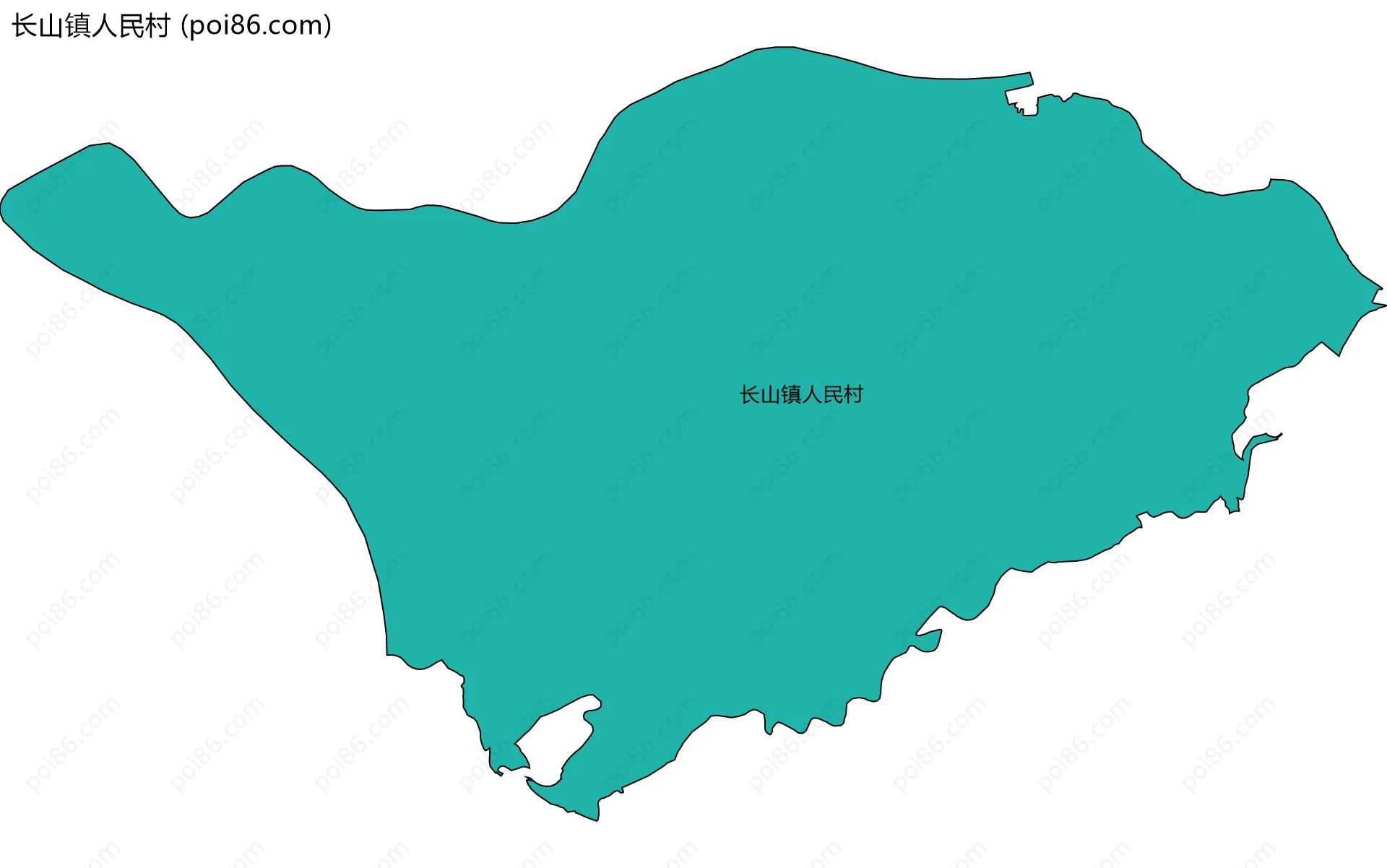 长山镇人民村边界地图
