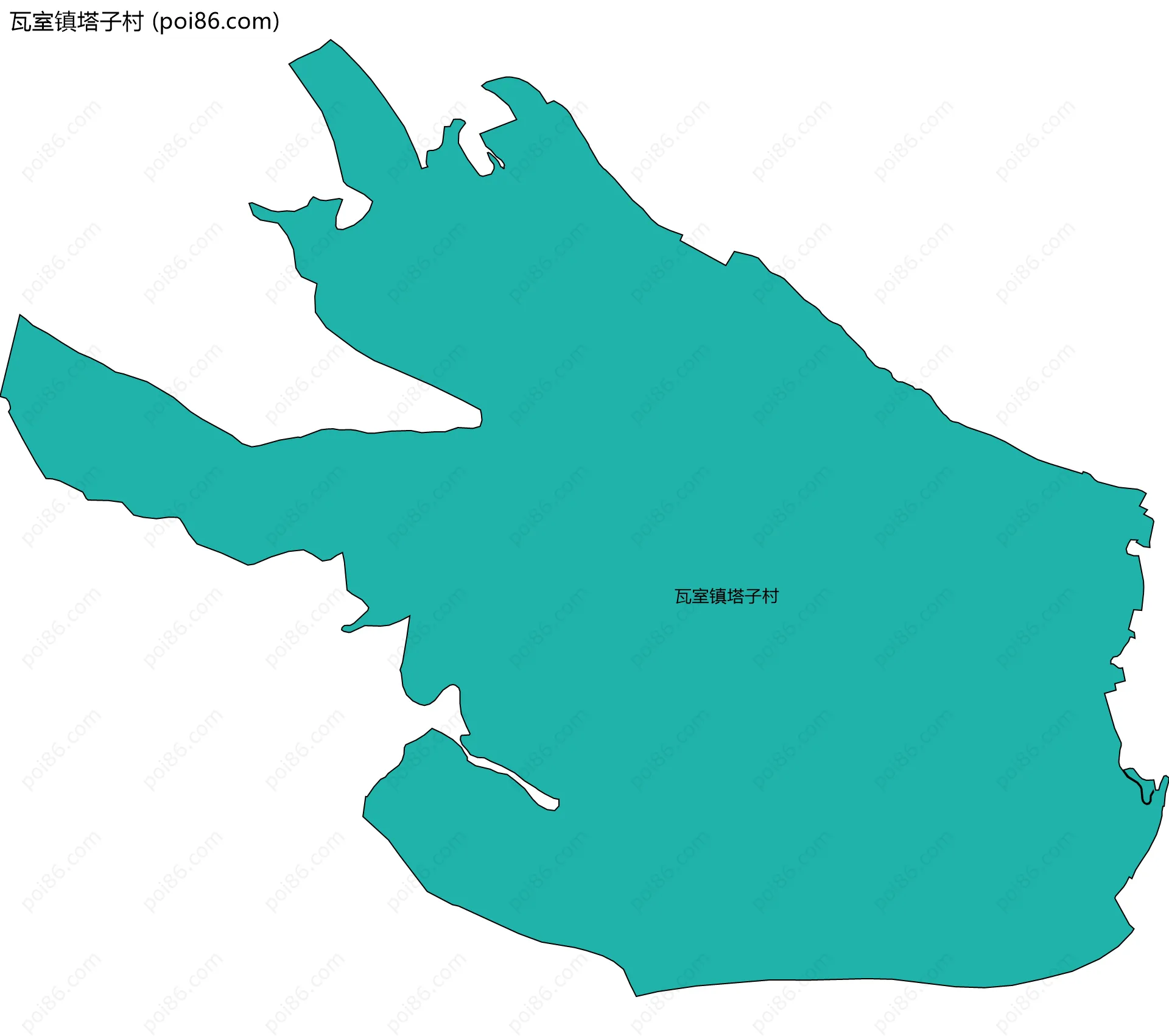 瓦室镇塔子村边界地图