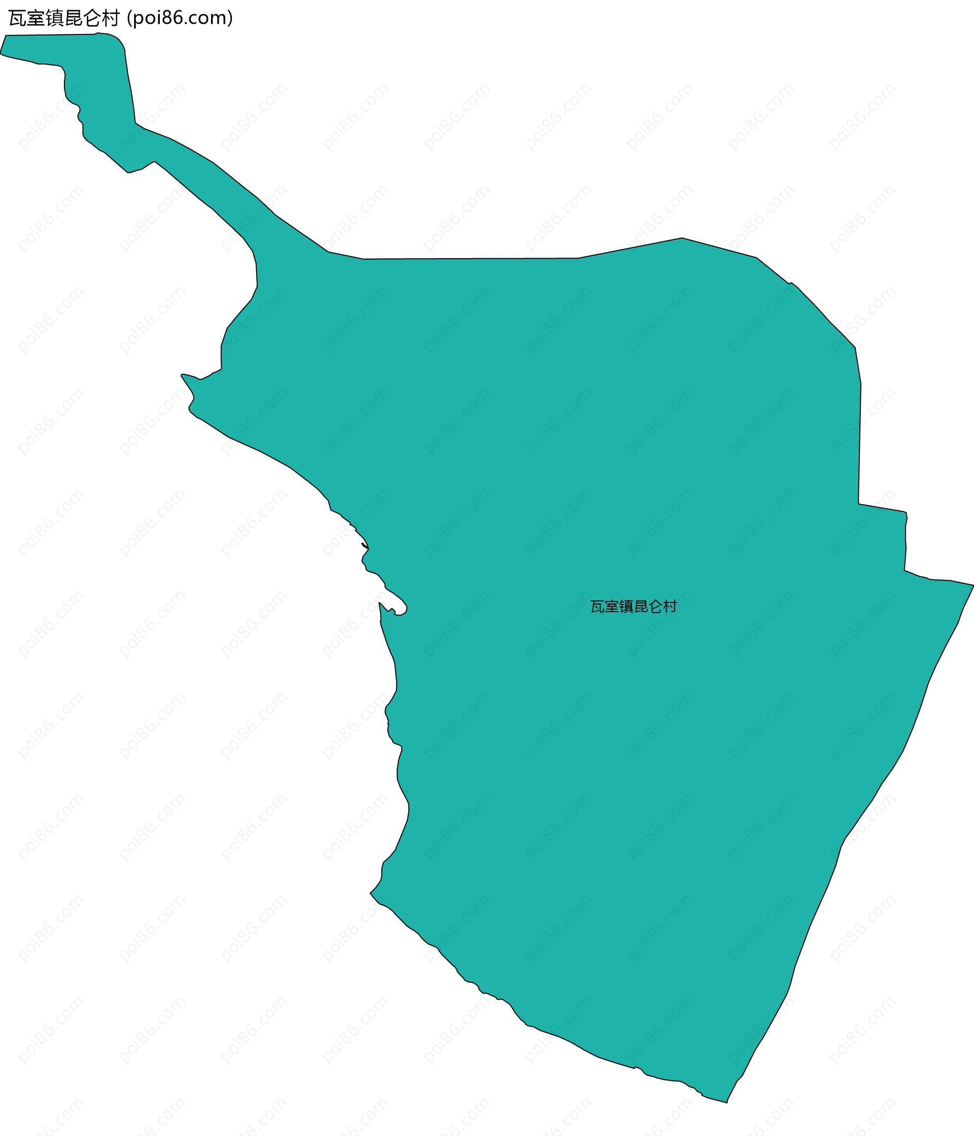 瓦室镇昆仑村边界地图