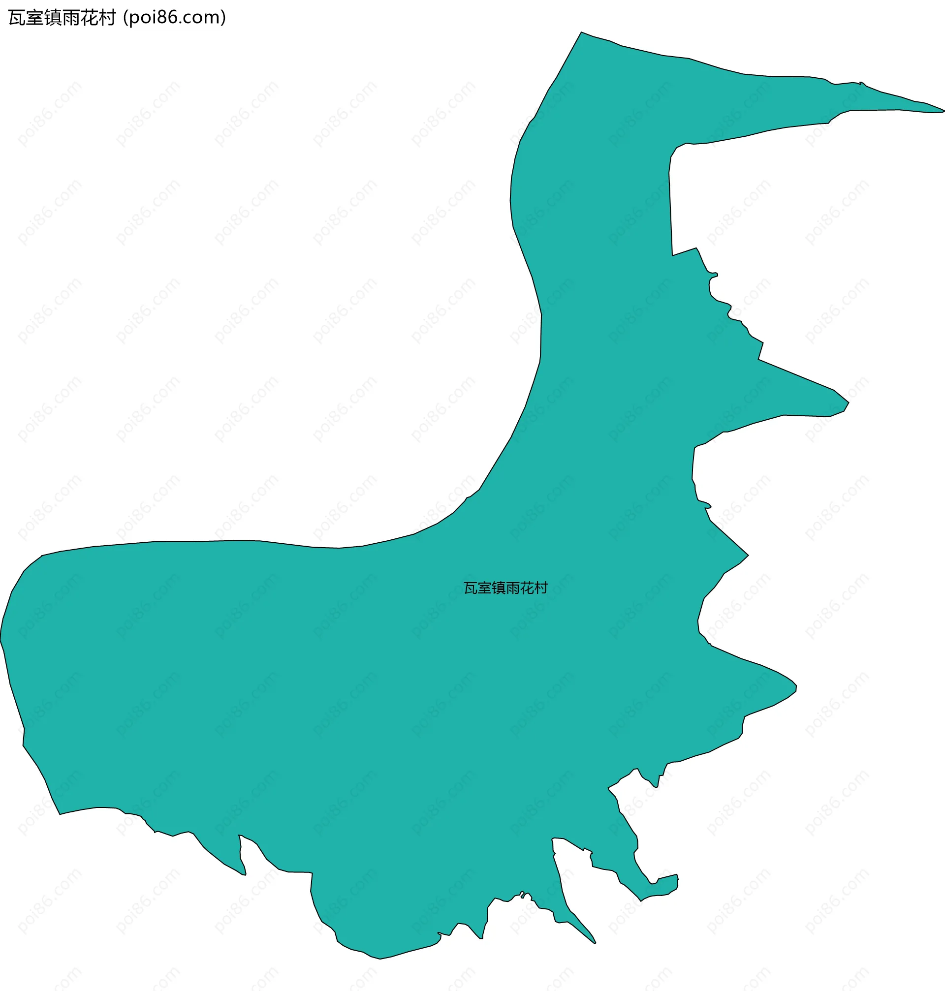 瓦室镇雨花村边界地图
