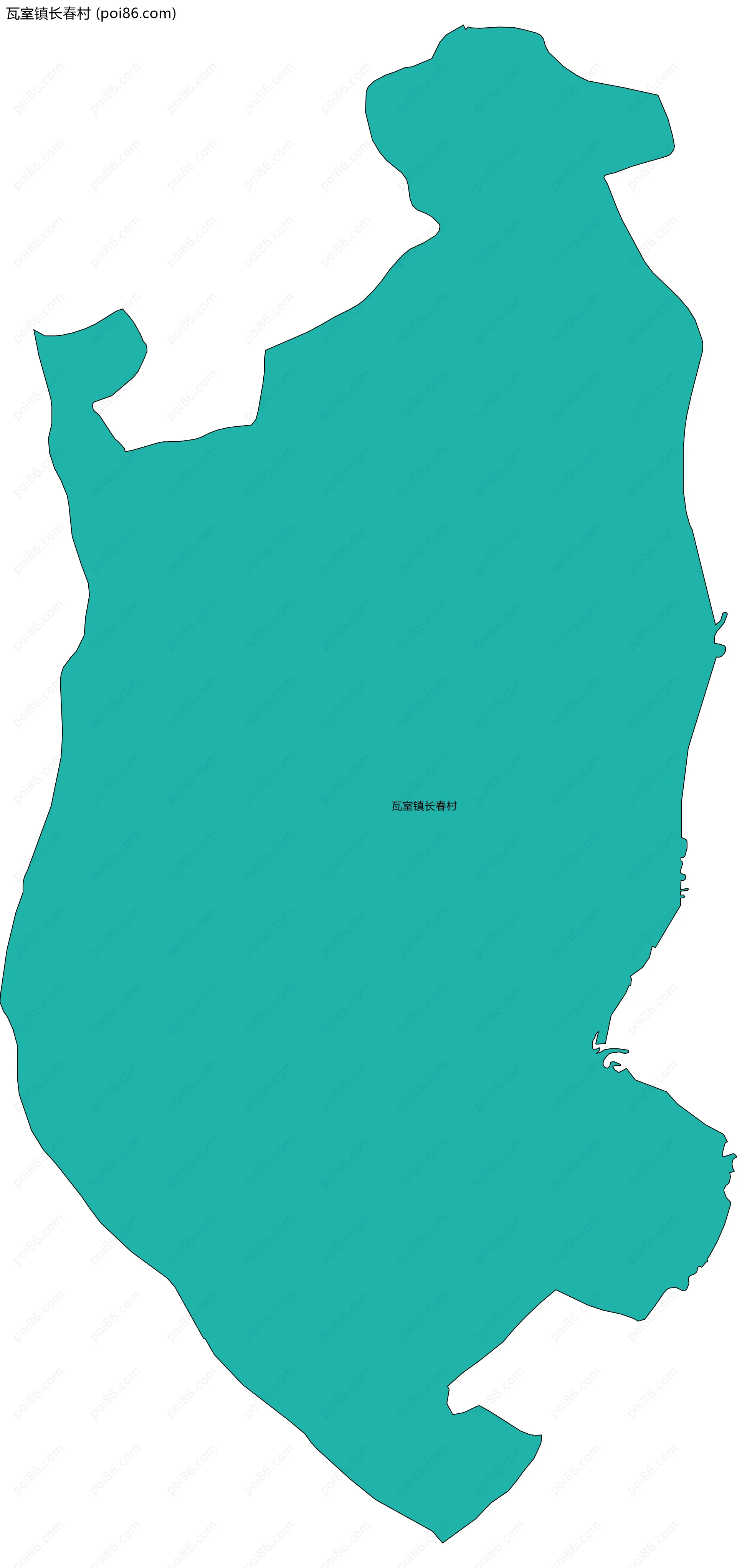 瓦室镇长春村边界地图