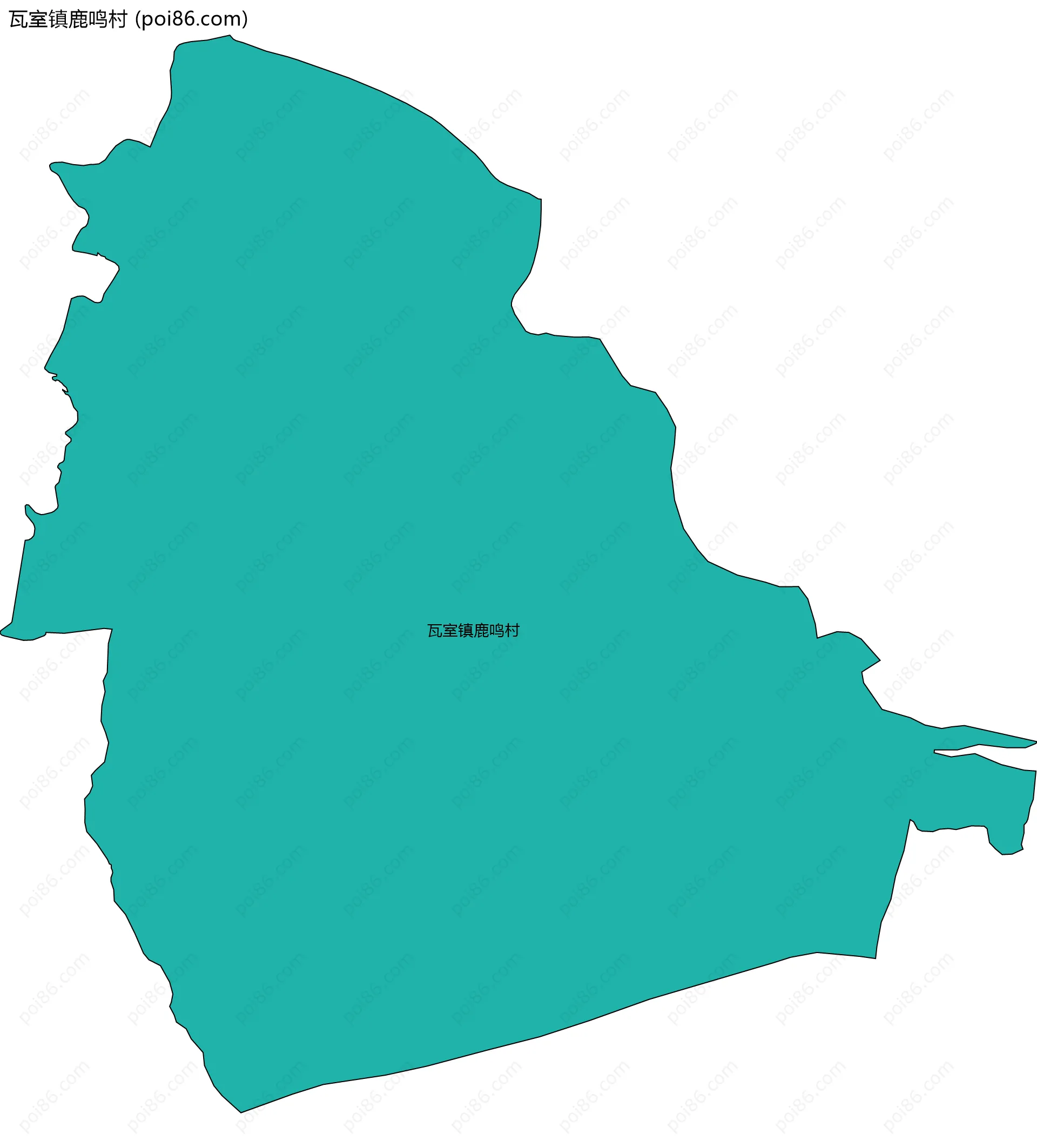 瓦室镇鹿鸣村边界地图
