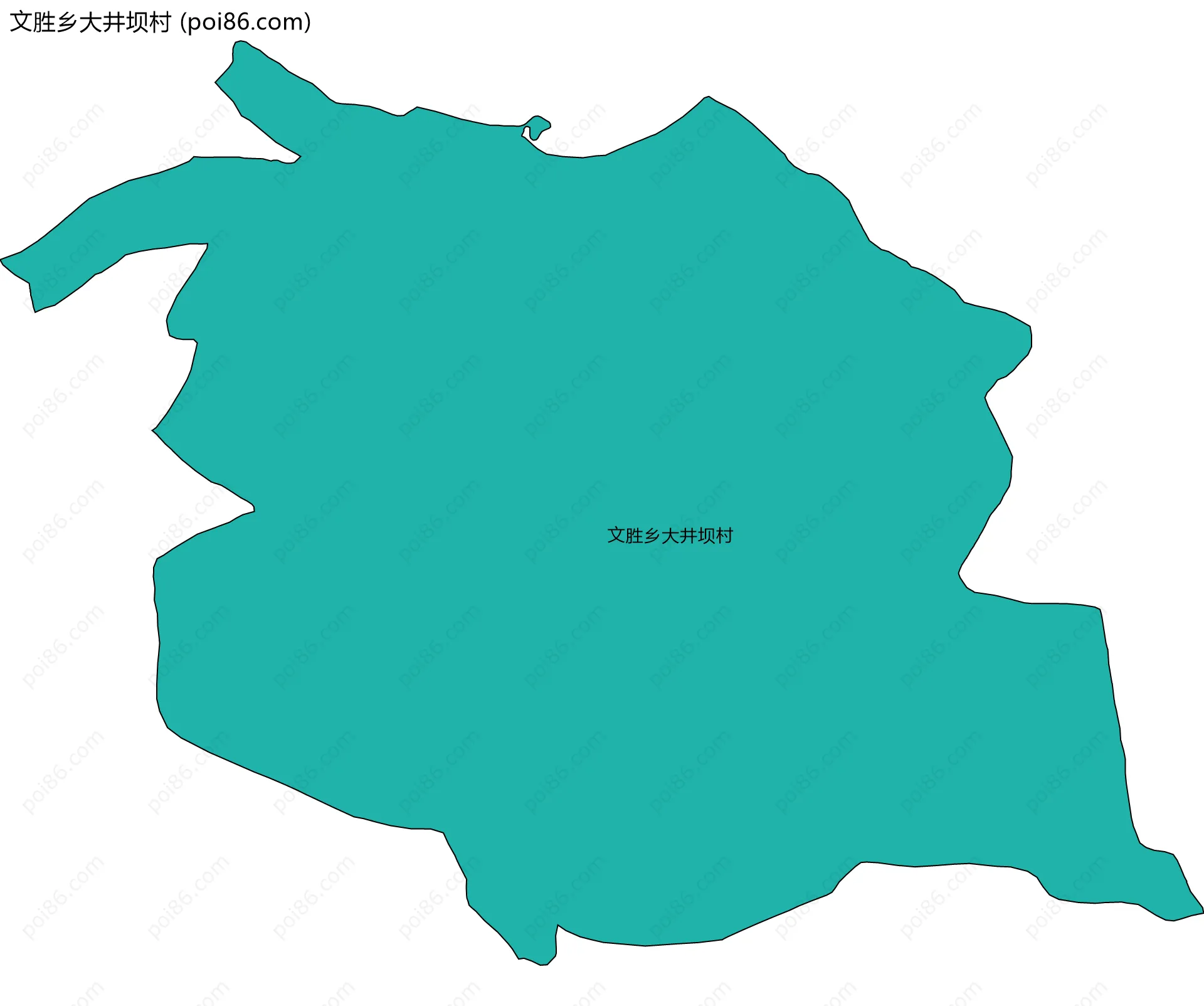 文胜乡大井坝村边界地图