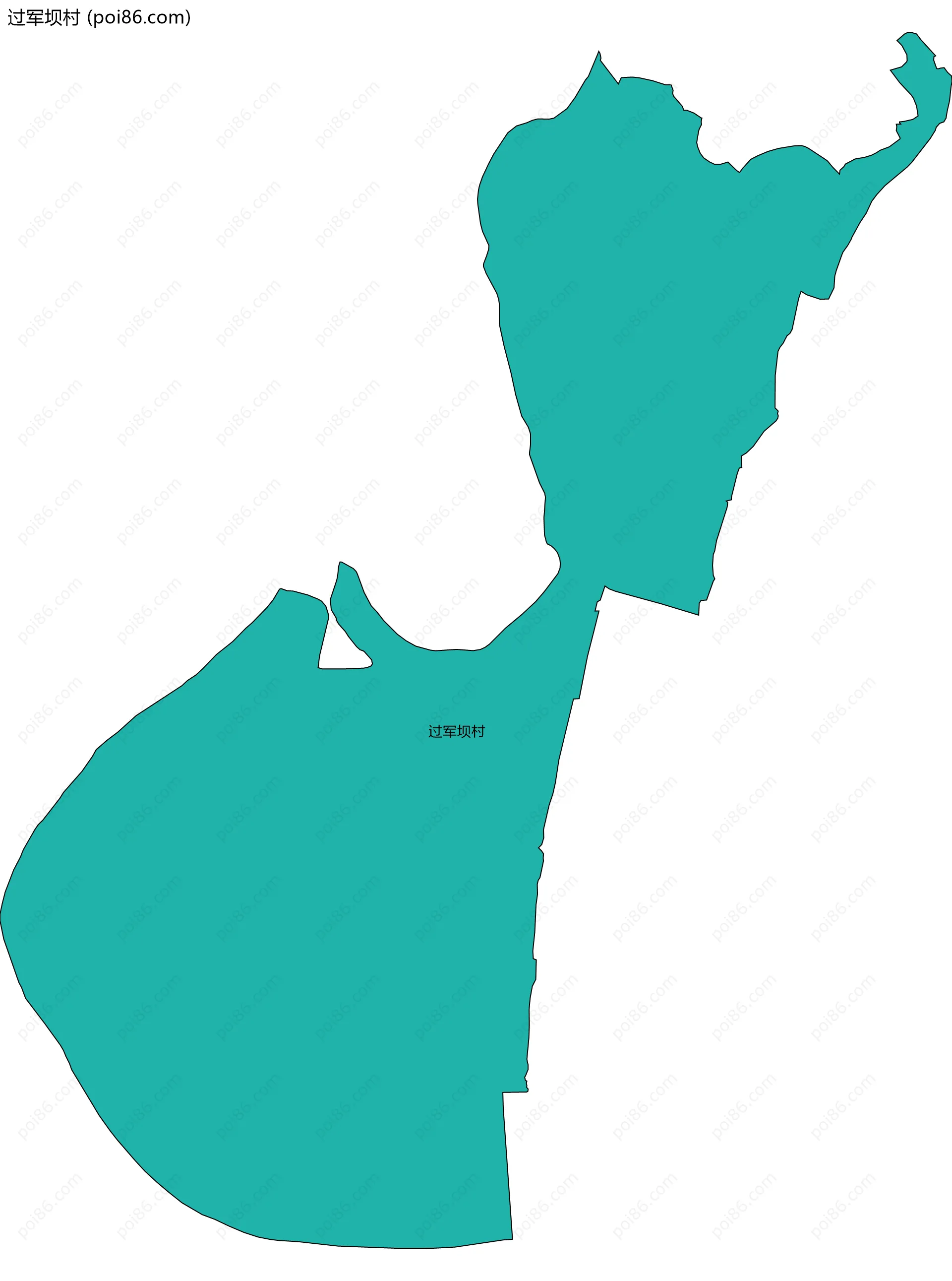 过军坝村边界地图