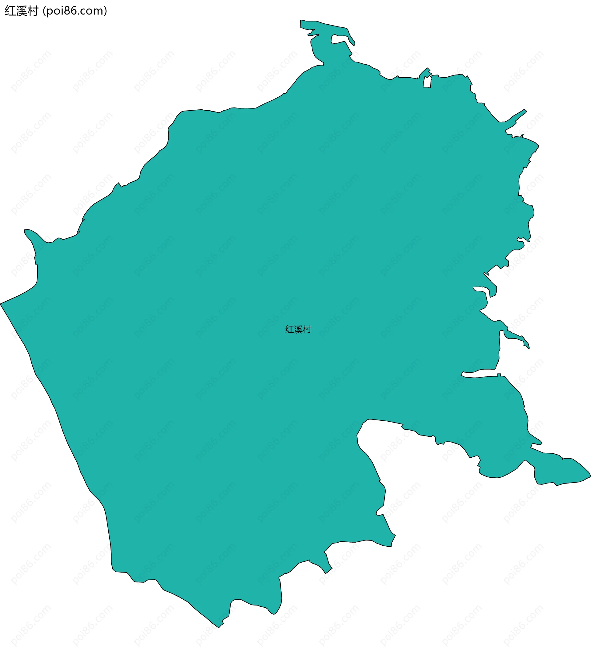 红溪村边界地图