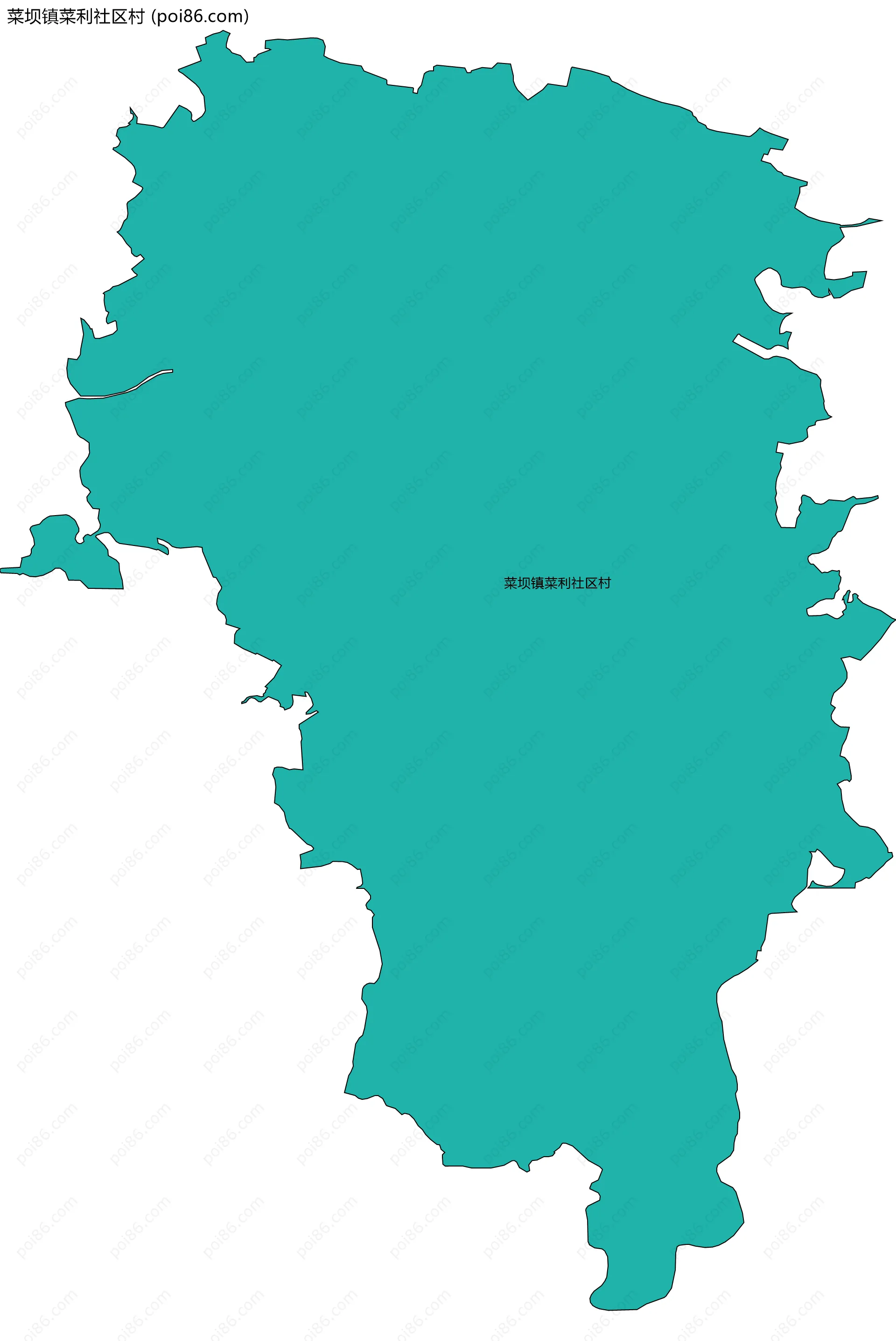 菜坝镇菜利社区村边界地图