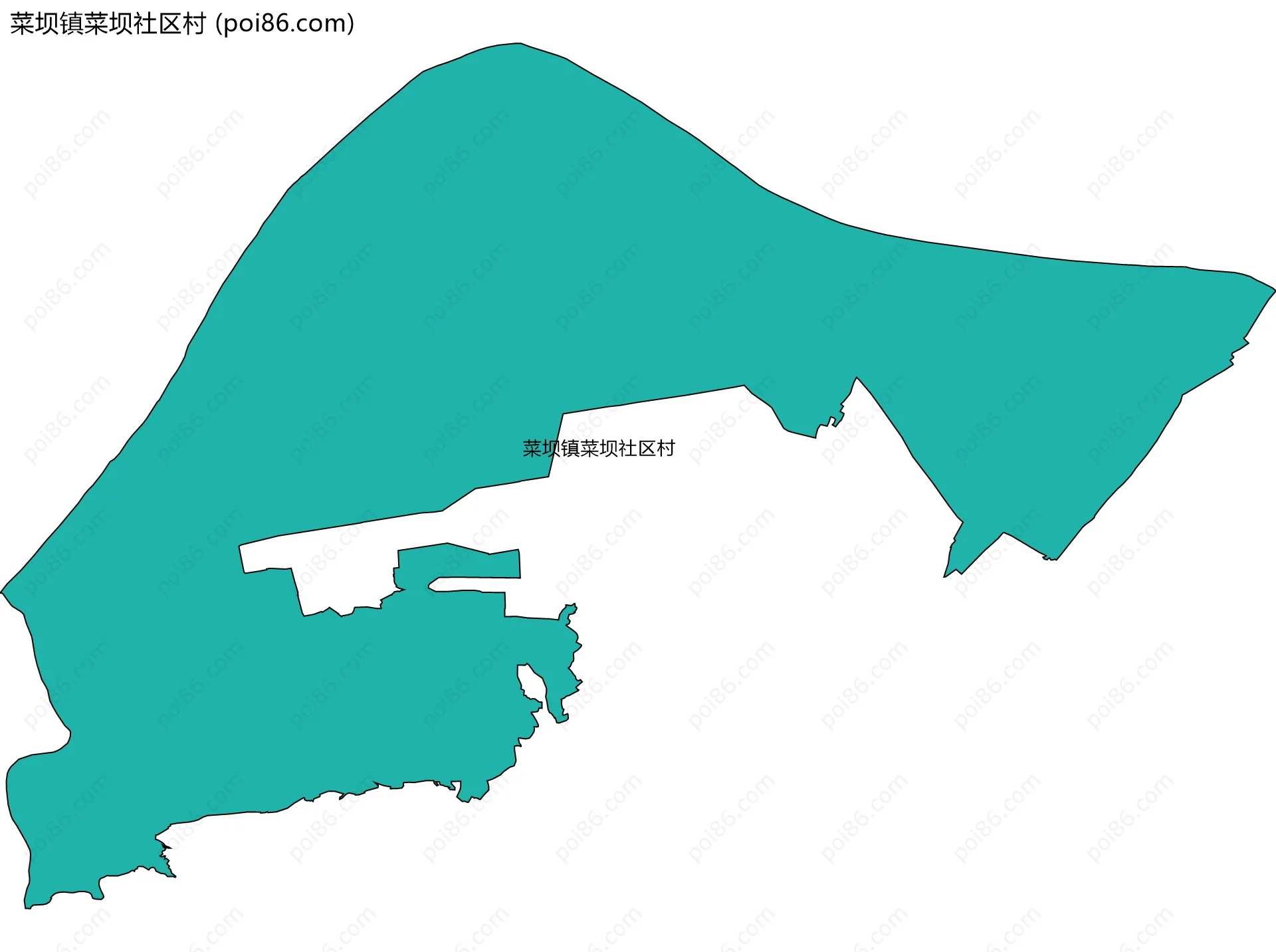 菜坝镇菜坝社区村边界地图