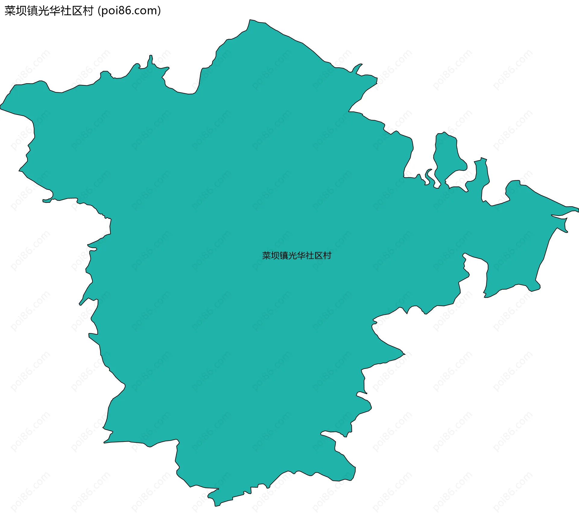 菜坝镇光华社区村边界地图