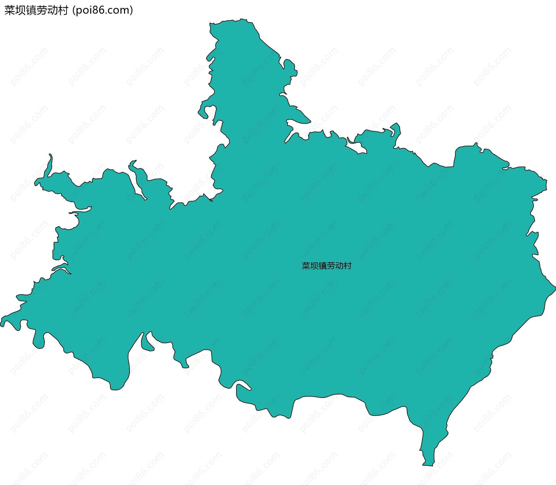 菜坝镇劳动村边界地图