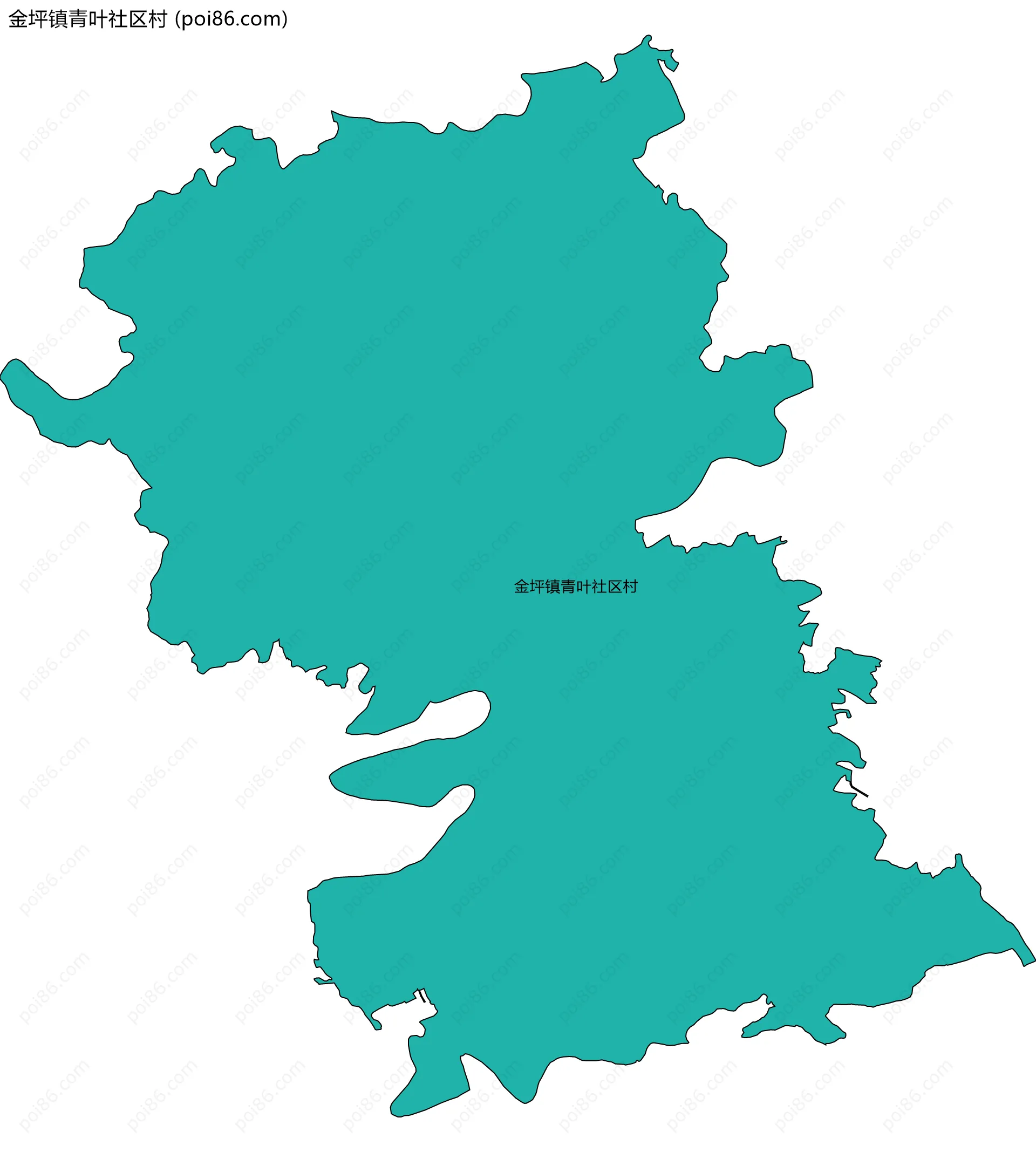 金坪镇青叶社区村边界地图