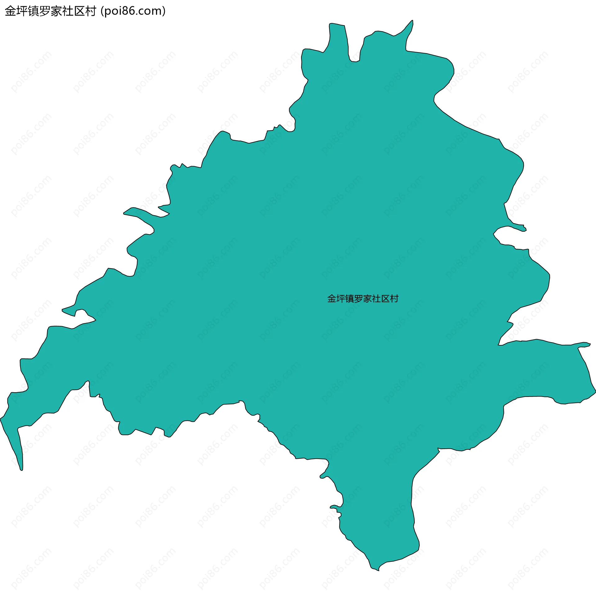 金坪镇罗家社区村边界地图