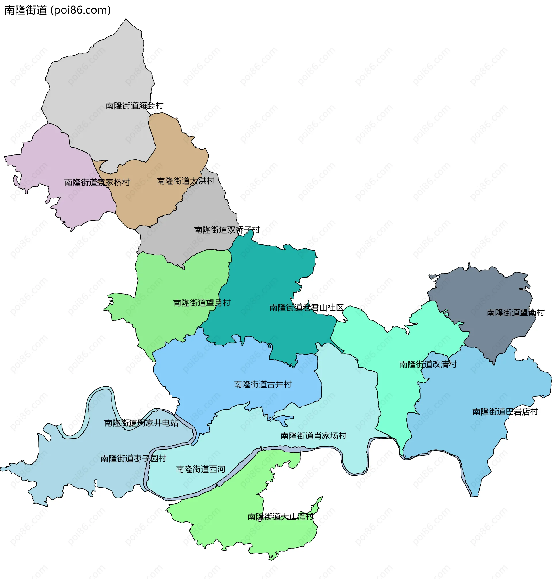 南隆街道边界地图(五级行政区划)