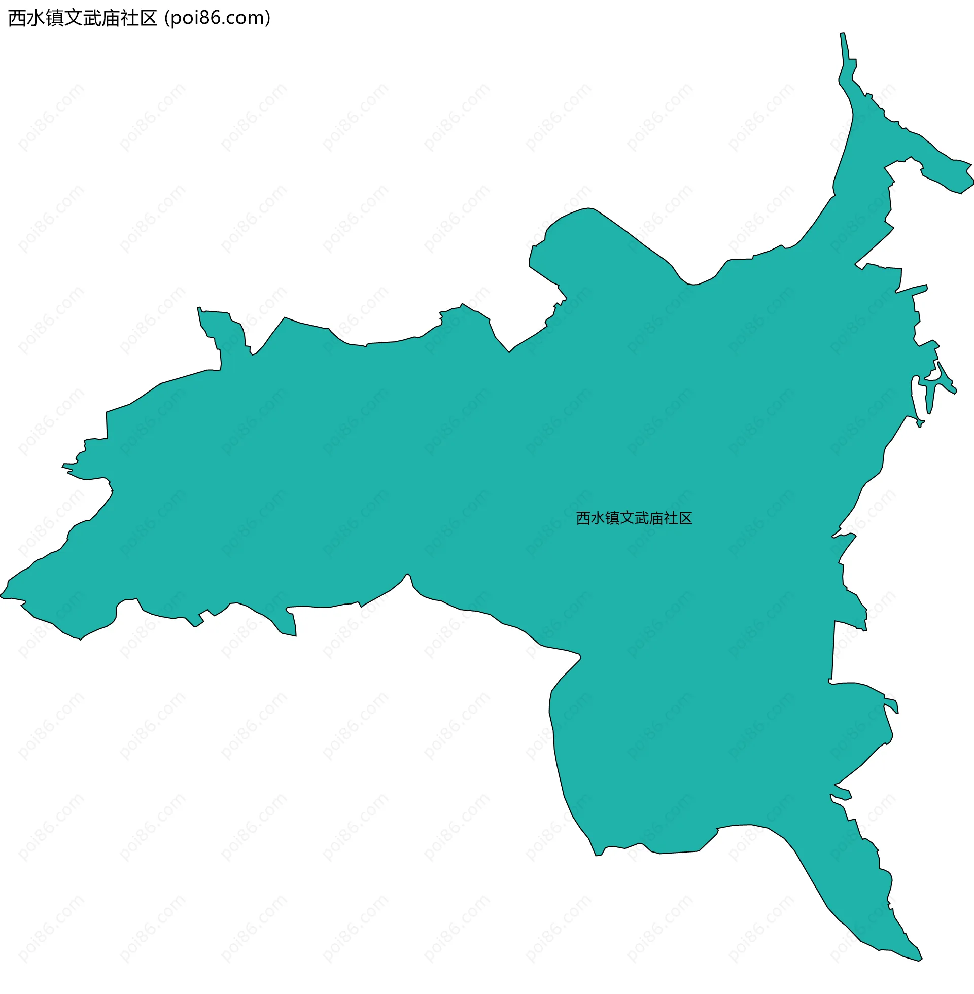 西水镇文武庙社区边界地图