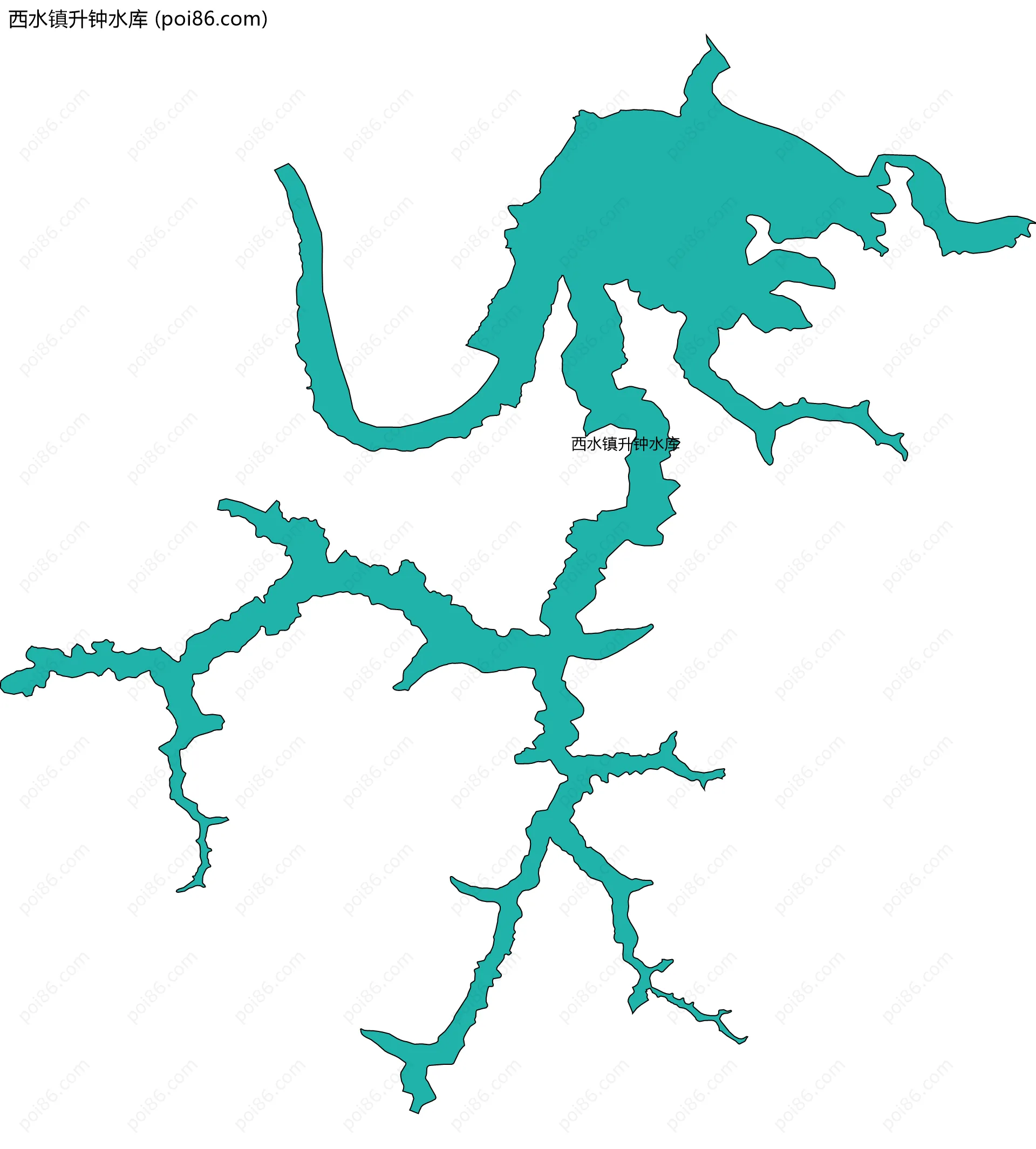西水镇升钟水库边界地图