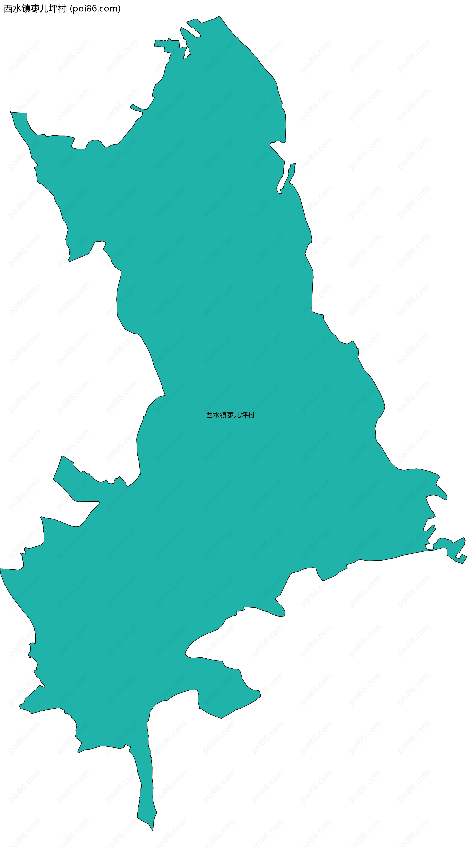 西水镇枣儿坪村边界地图