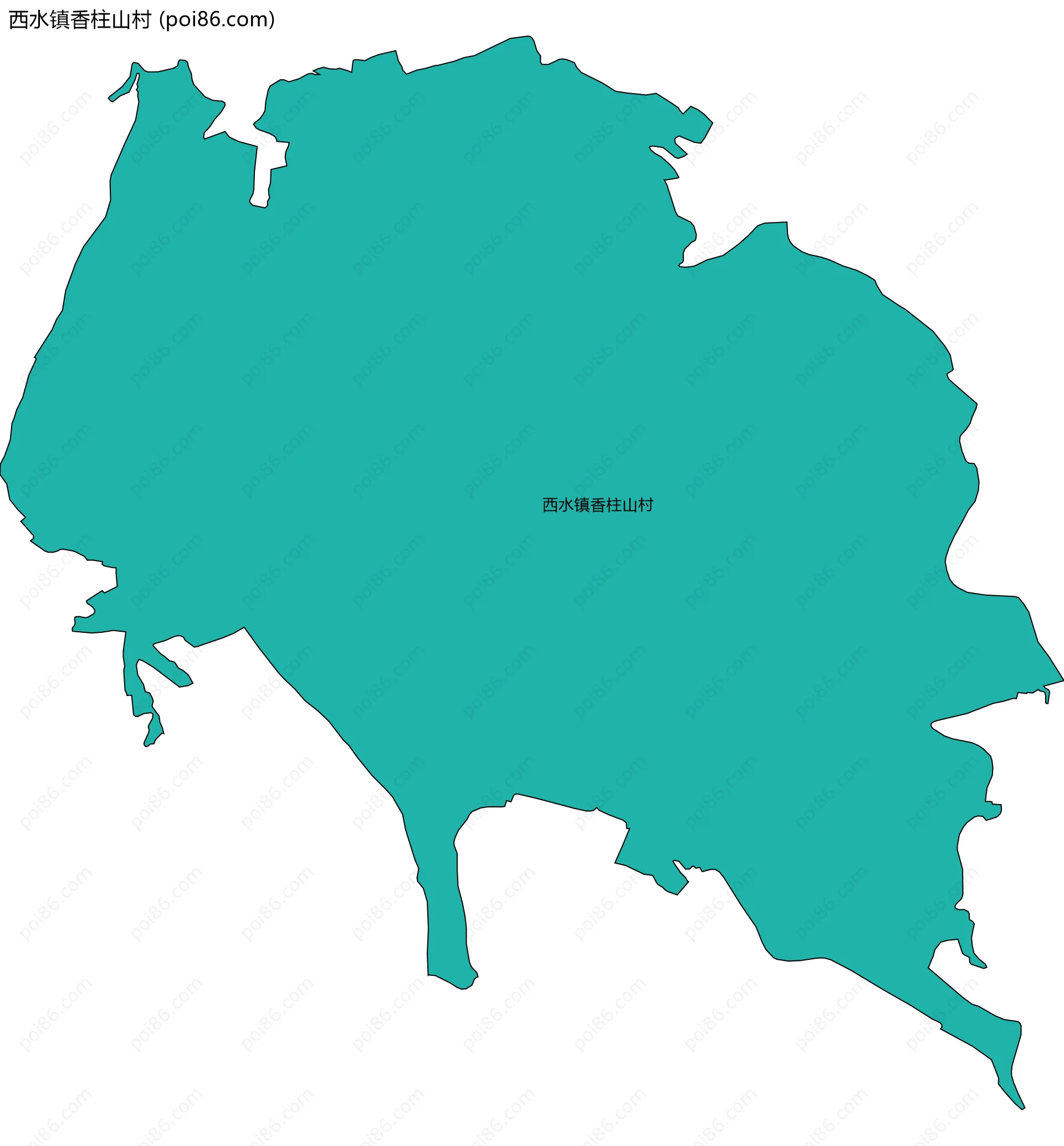 西水镇香柱山村边界地图