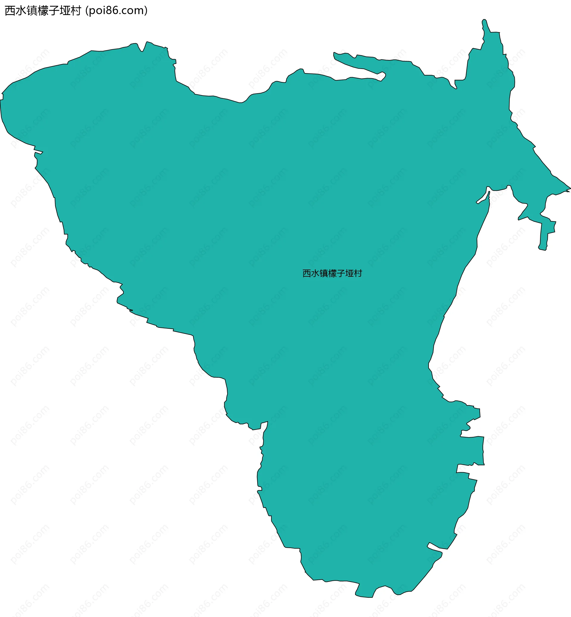 西水镇檬子垭村边界地图